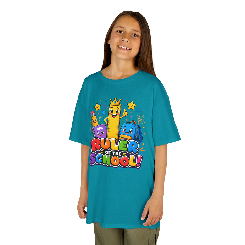 Ruler of the School kids T-Shirt | Cute School Supplies Graphic