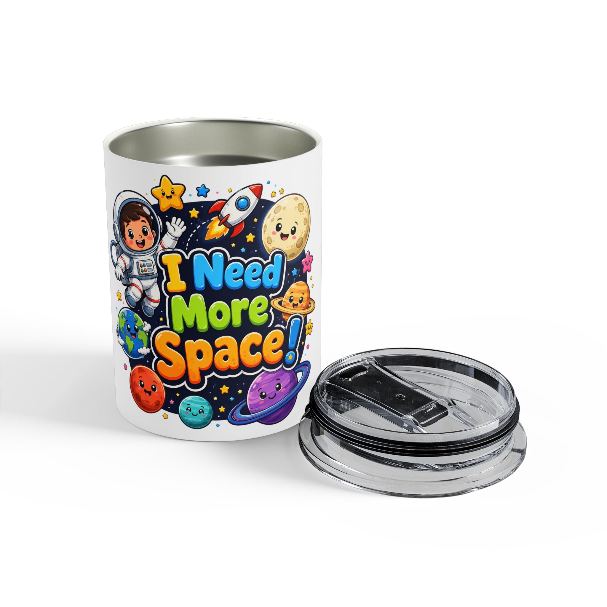 I Need More Space! 10oz Insulated Travel Tumbler — Cute Space Astronaut Kids Cup