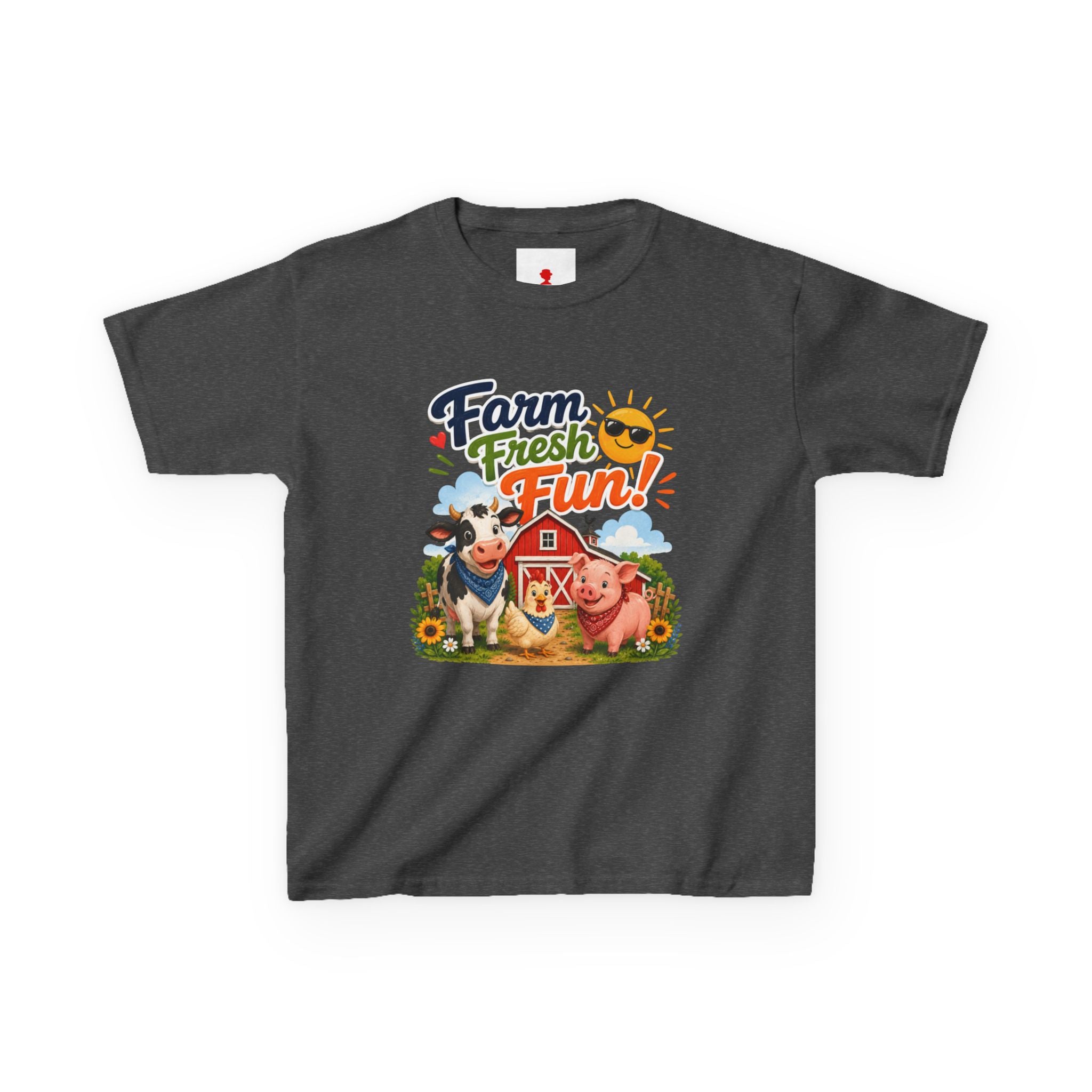 Kids Farm T-Shirt — "Farm Fresh Fun!" Cute Cow & Pig Toddler Tee