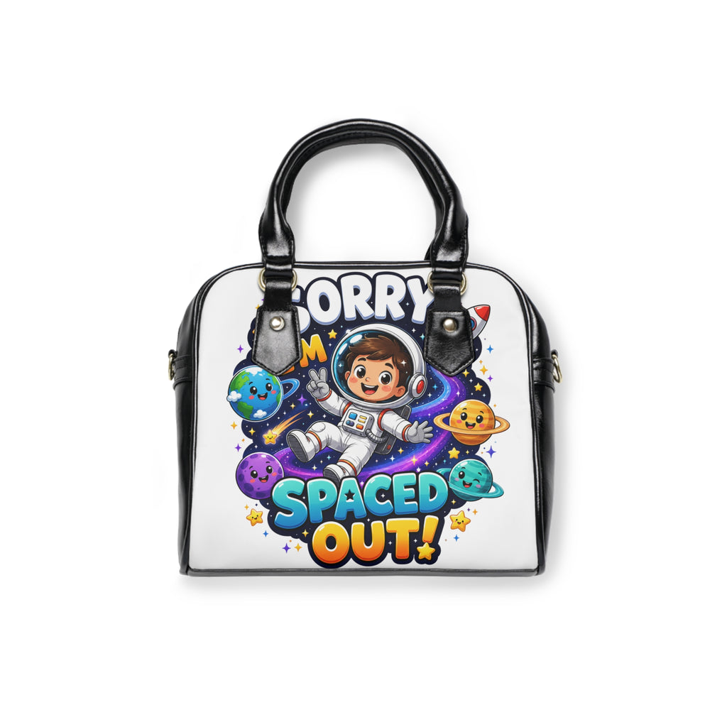 Shoulder Handbag — Cute 'Sorry I’m Spaced Out!' Space Astronaut Cartoon Purse
