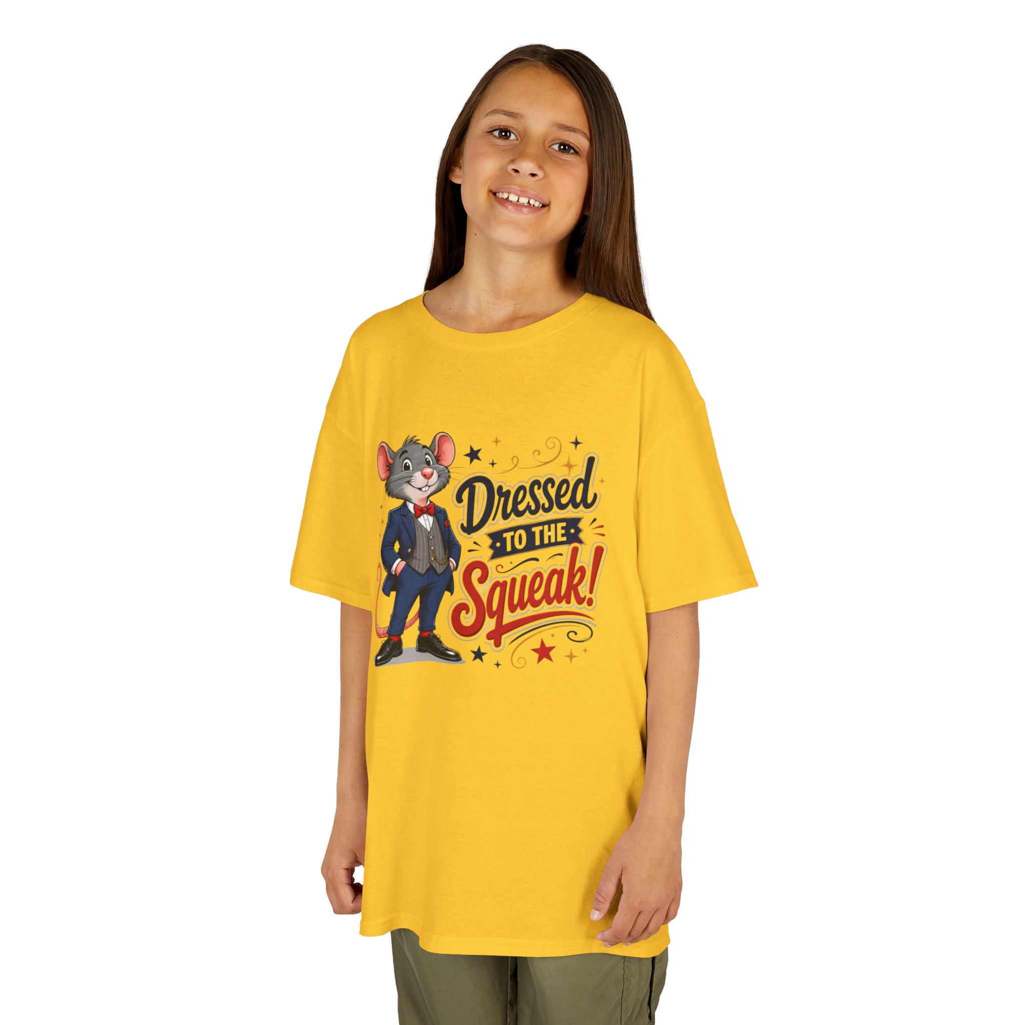 Kids Tee — "Dressed to the Squeak" Cartoon Mouse Graphic