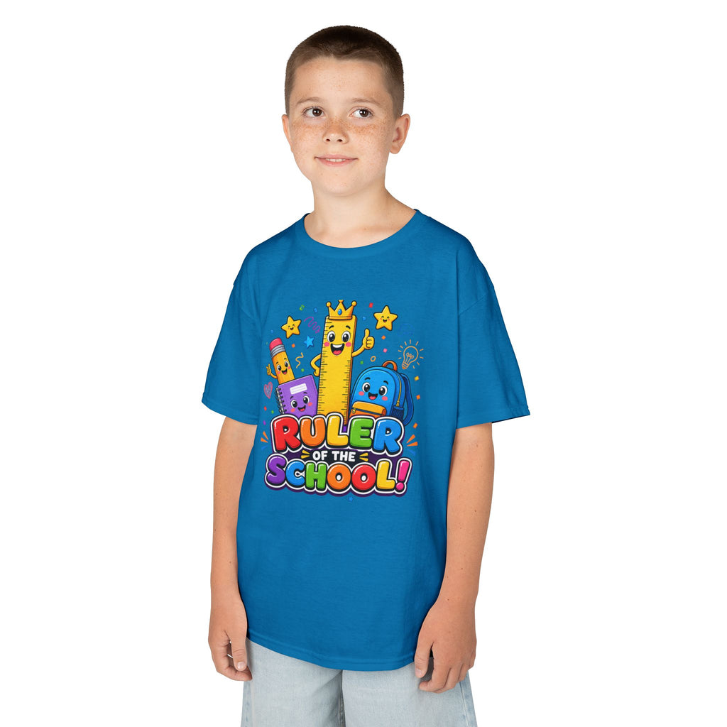 Ruler of the School kids T-Shirt | Cute School Supplies Graphic