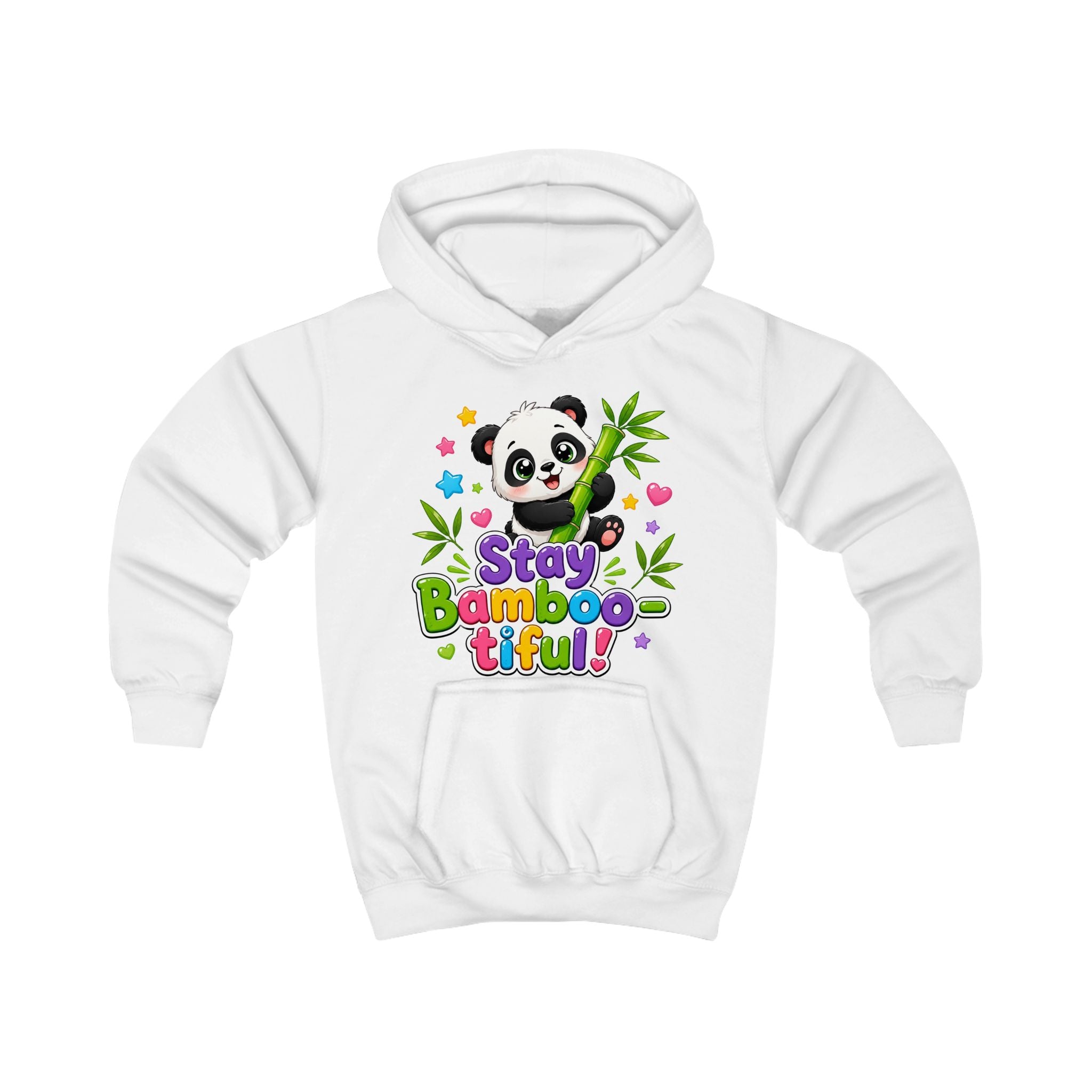 Kids Hoodie — "Stay Bambootiful" Cute Panda Bamboo Graphic