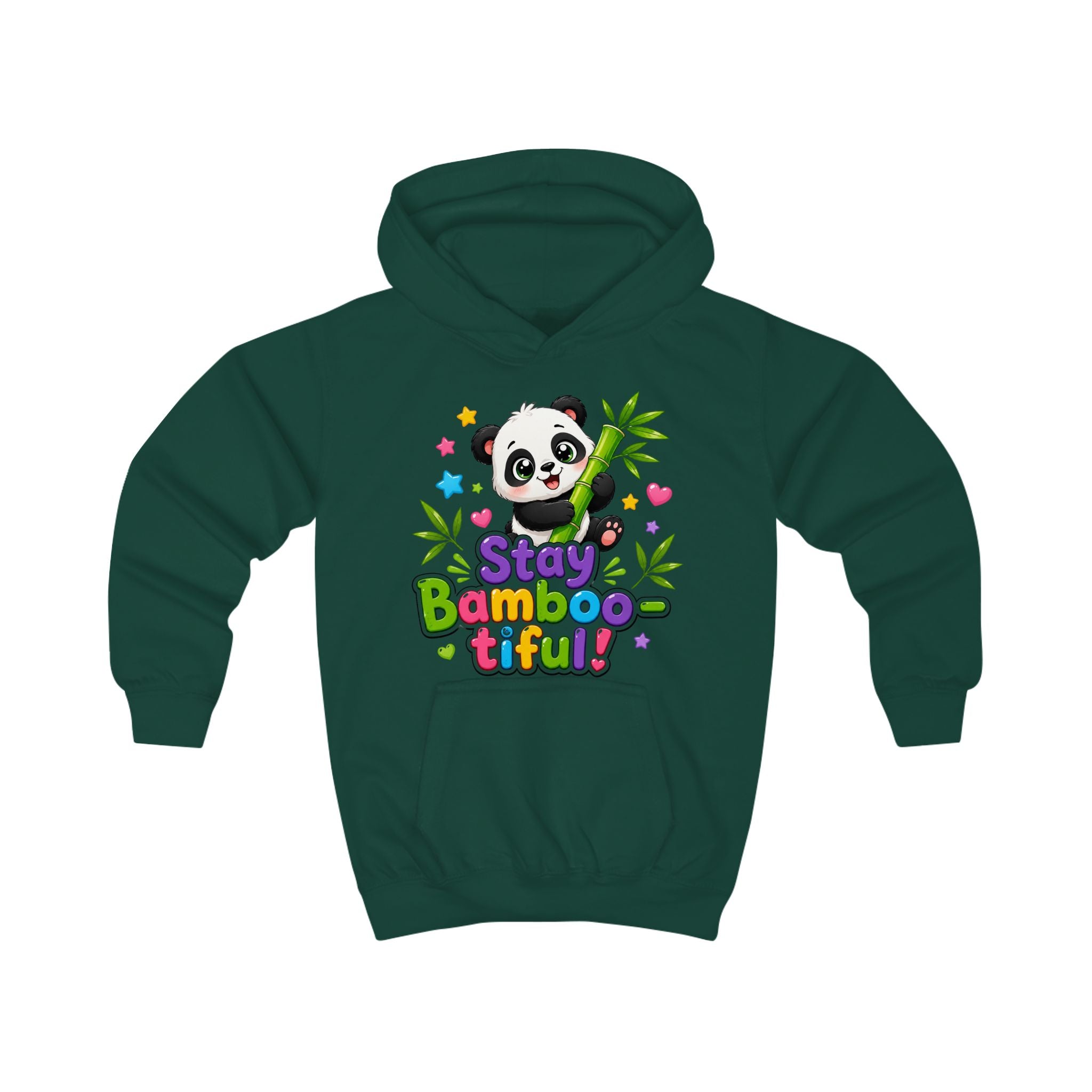 Kids Hoodie — "Stay Bambootiful" Cute Panda Bamboo Graphic