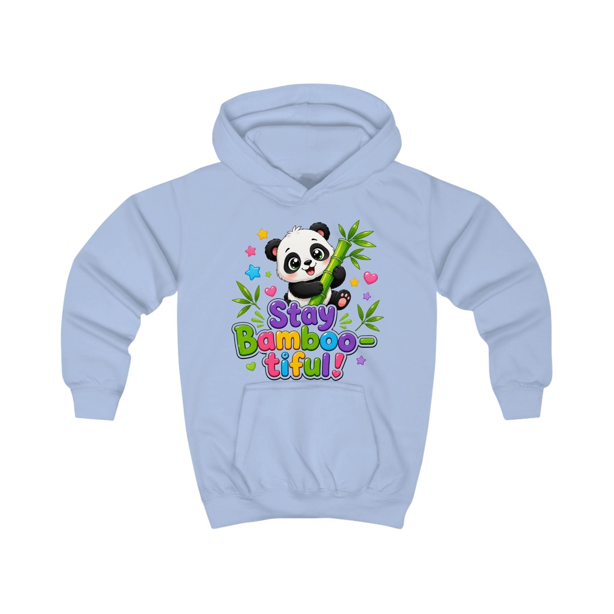 Kids Hoodie — "Stay Bambootiful" Cute Panda Bamboo Graphic
