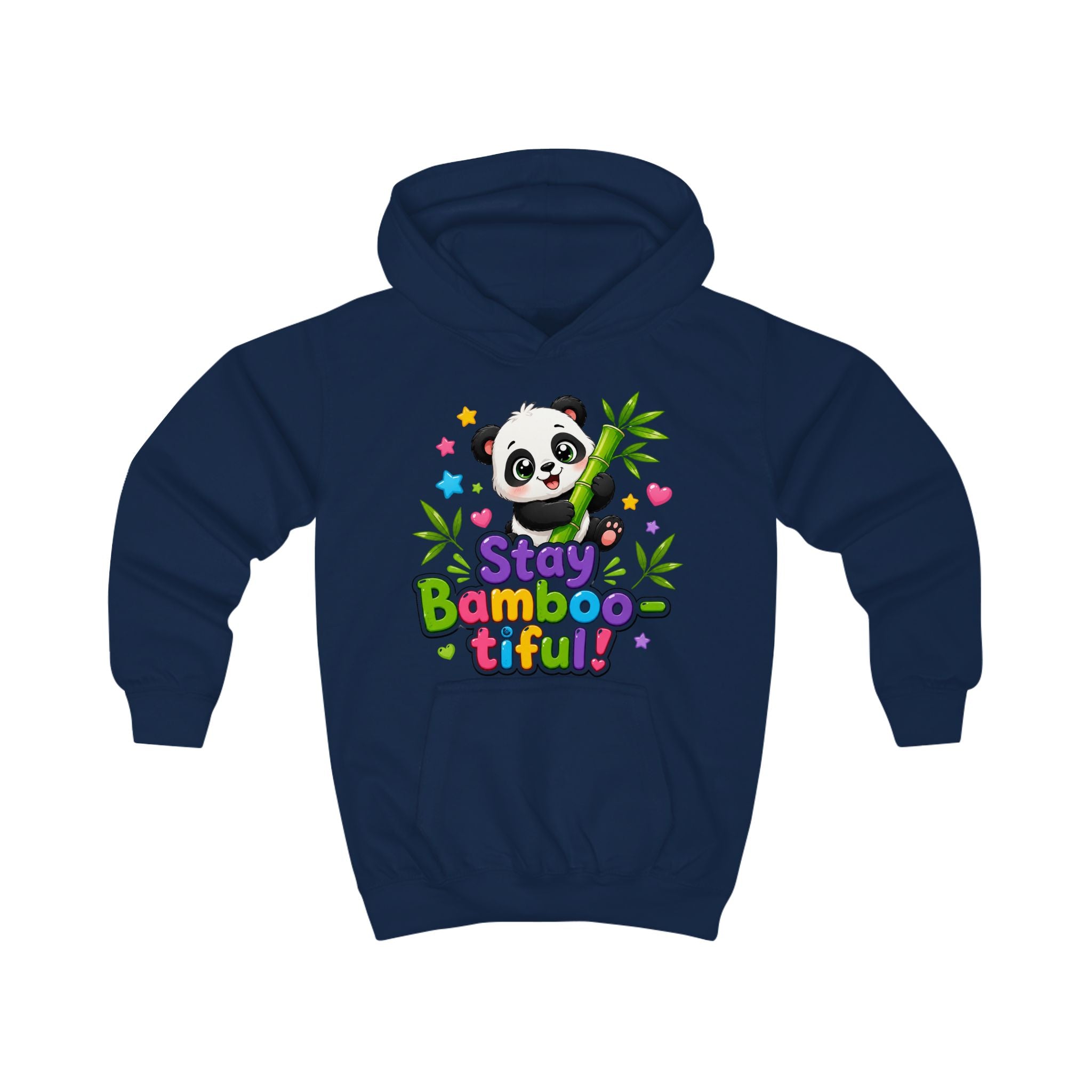Kids Hoodie — "Stay Bambootiful" Cute Panda Bamboo Graphic
