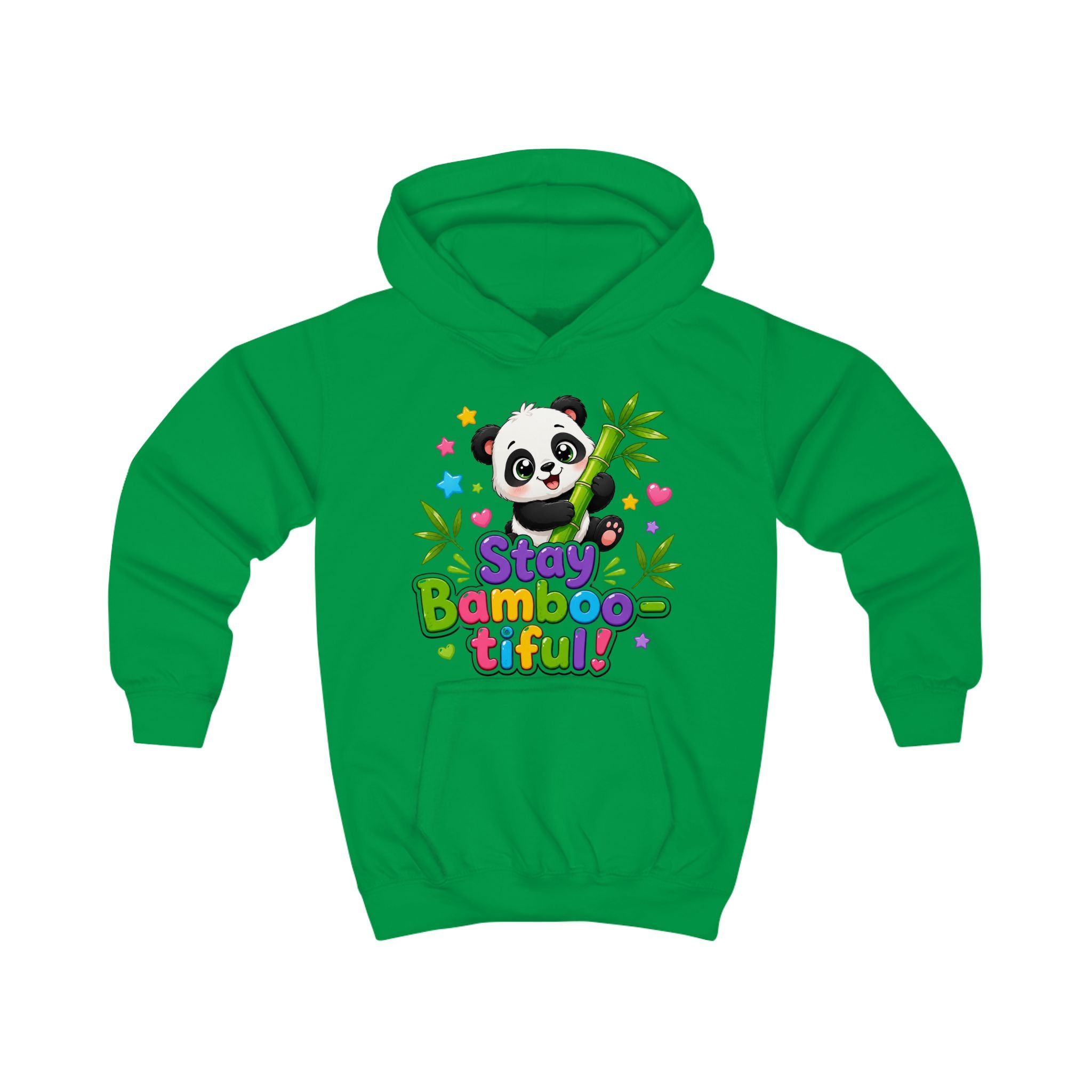 Kids Hoodie — "Stay Bambootiful" Cute Panda Bamboo Graphic