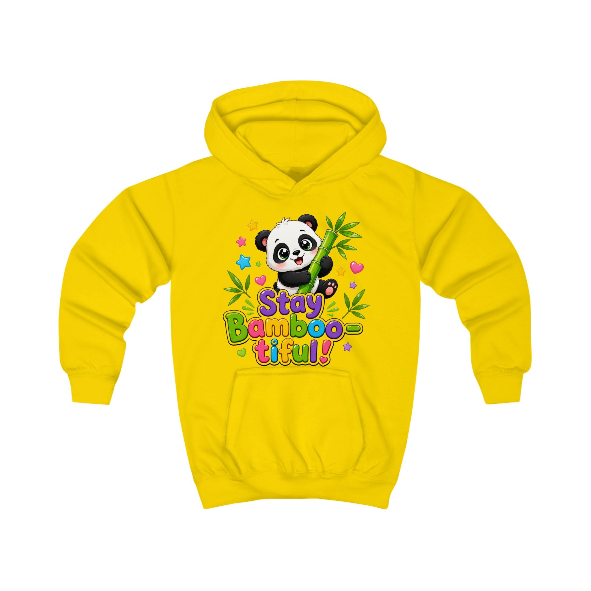 Kids Hoodie — "Stay Bambootiful" Cute Panda Bamboo Graphic