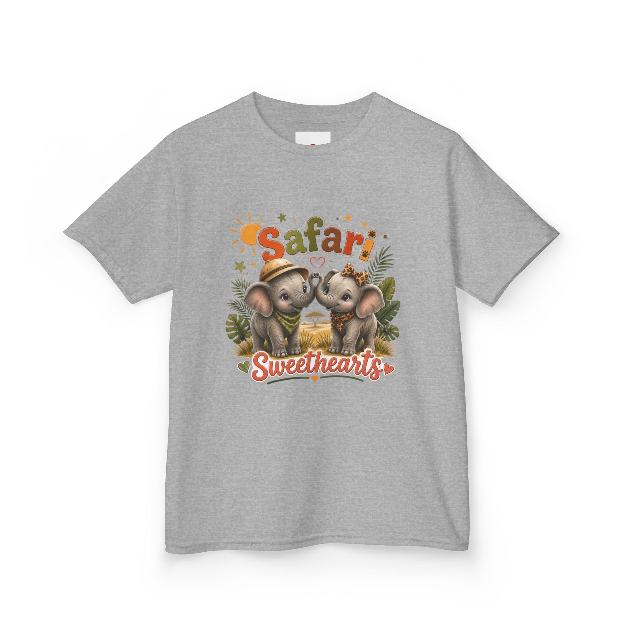 Kids Safari Sweethearts Tee — Cute Elephant Jungle Graphic T-Shirt