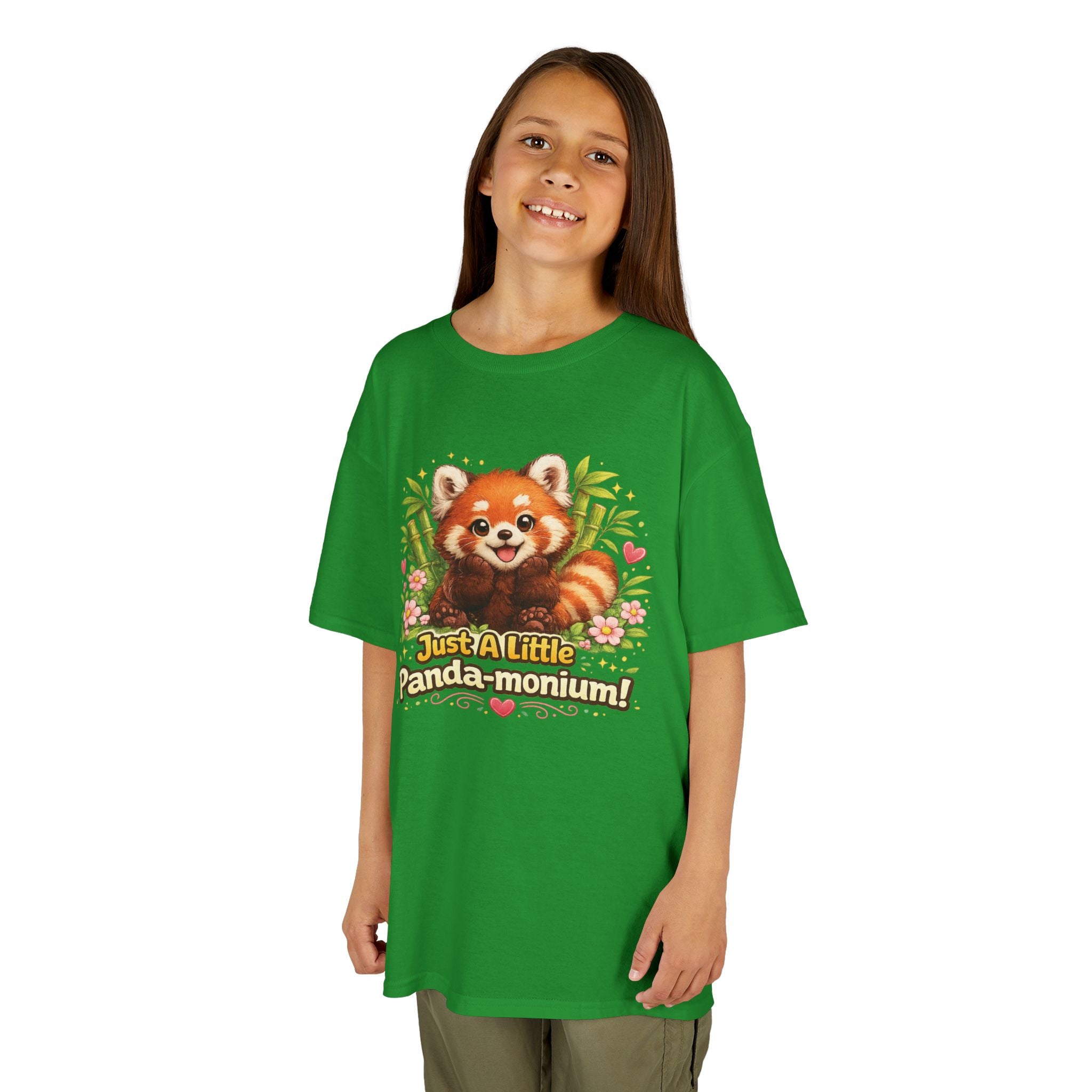 Red Panda Illustration Kids T-Shirt | "Just A Little Panda-monium"
