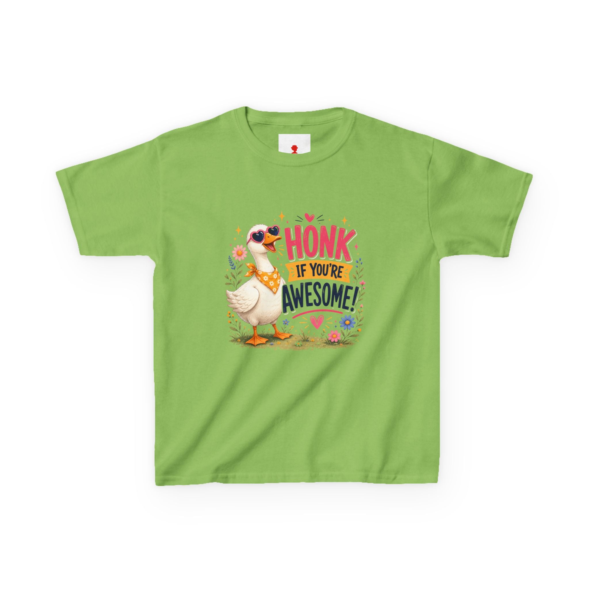 Kids Tee — "Honk If You're Awesome!" Cute Goose Graphic Shirt