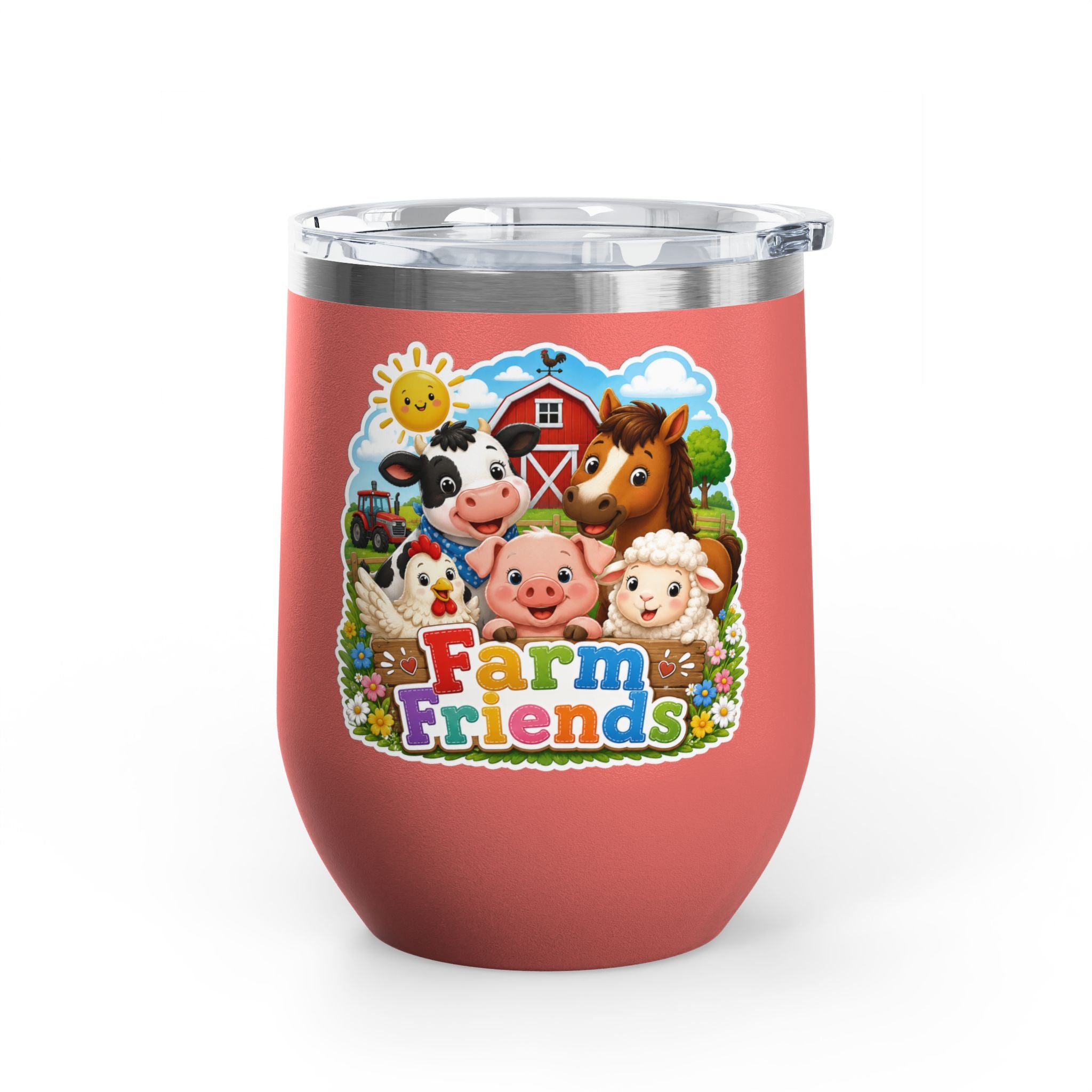 Farm Friends 12oz Tumbler — Cute Barnyard Animal Insulated Cup