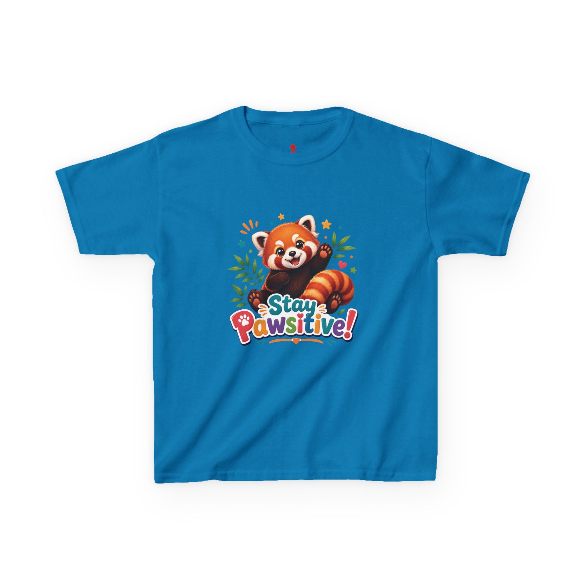 Stay Pawsitive Red Panda Kids Tee | Cute Animal Positive Message