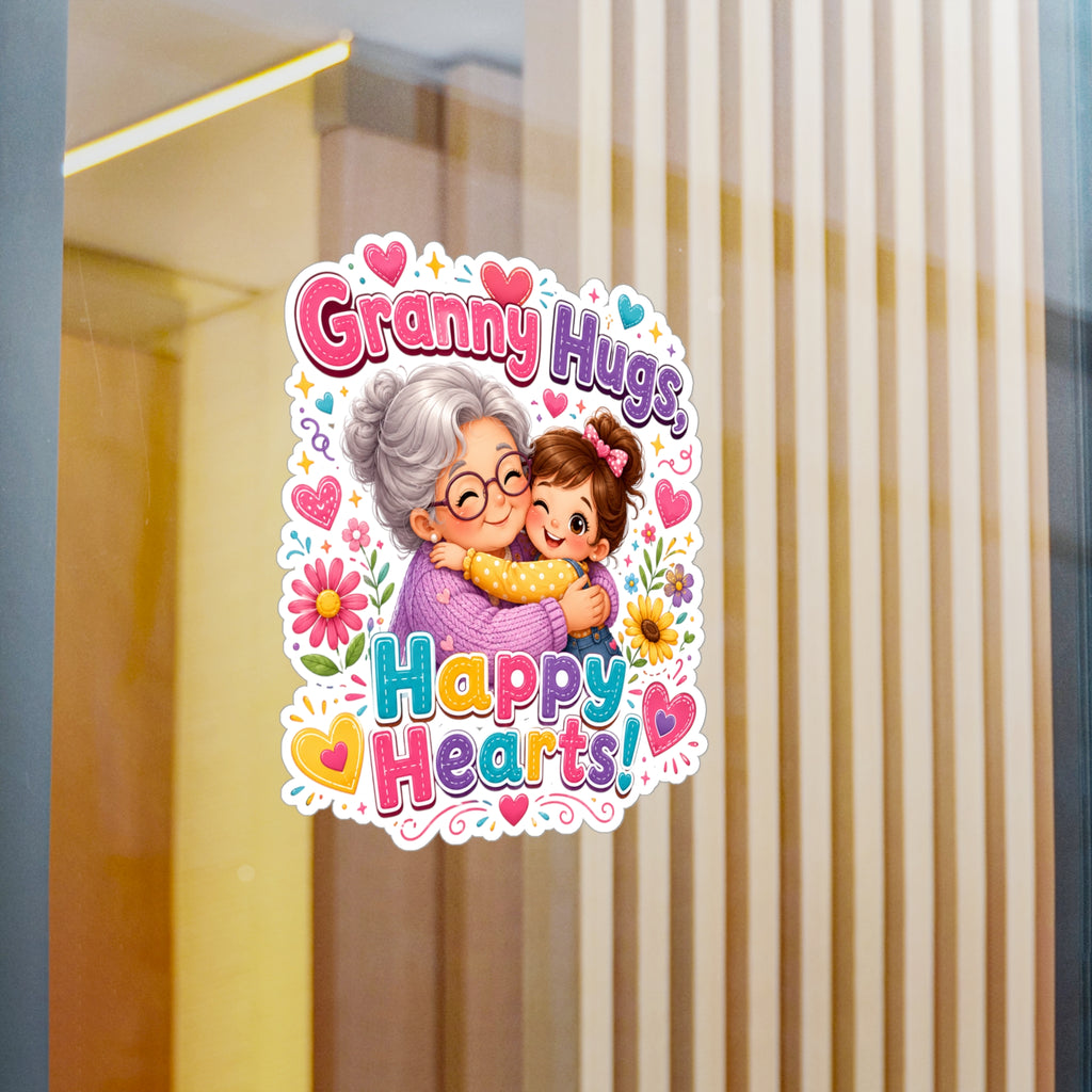 Granny Hugs Happy Hearts Vinyl Sticker