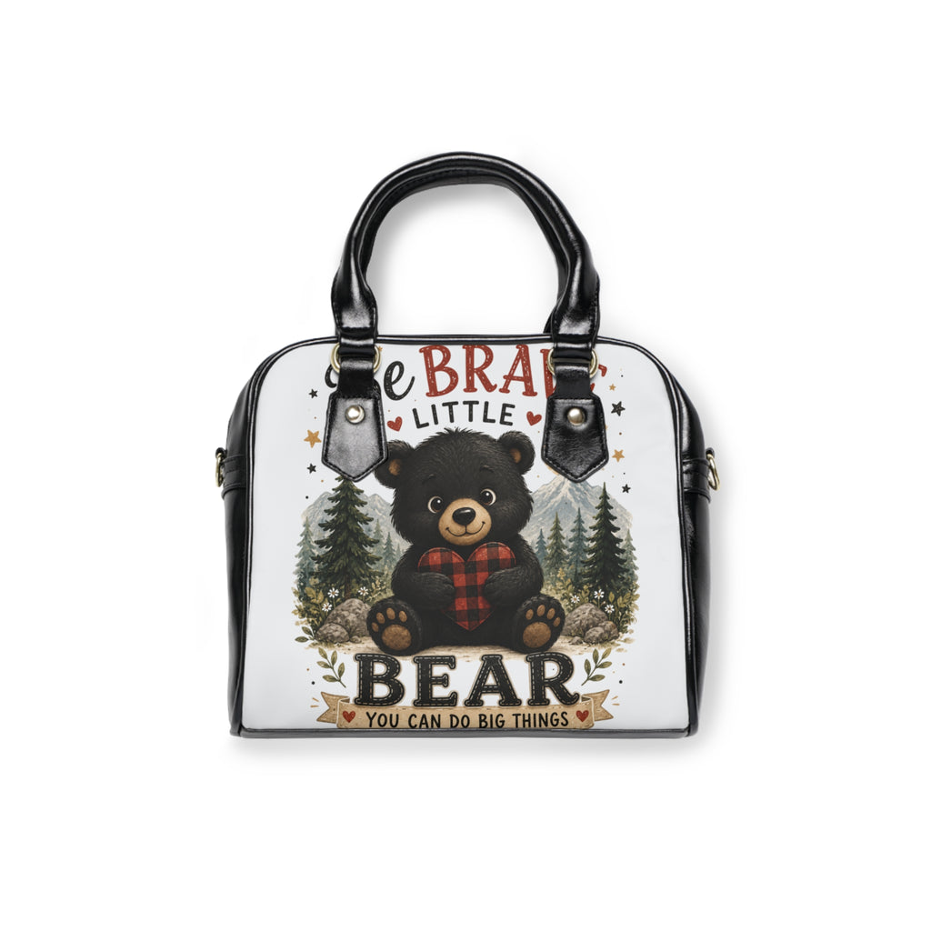 Shoulder Handbag — Brave Little Bear Cute Bear Tote Purse (You Can Do Big Things)