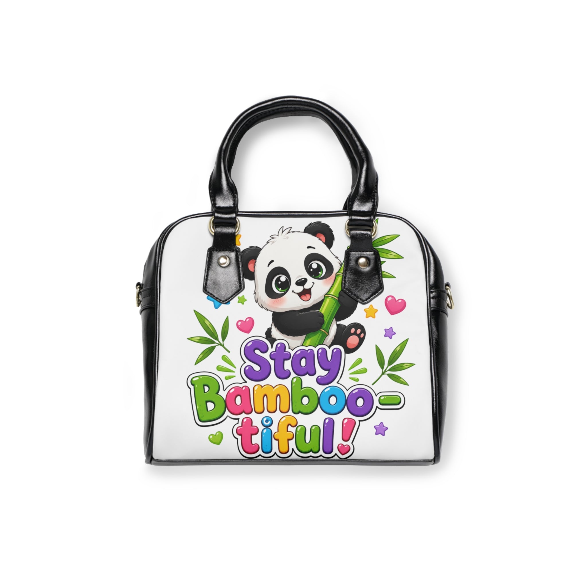 Stay Bamboootiful Panda Shoulder Handbag — Cute Bamboo Tote for Kids & Animal Lovers