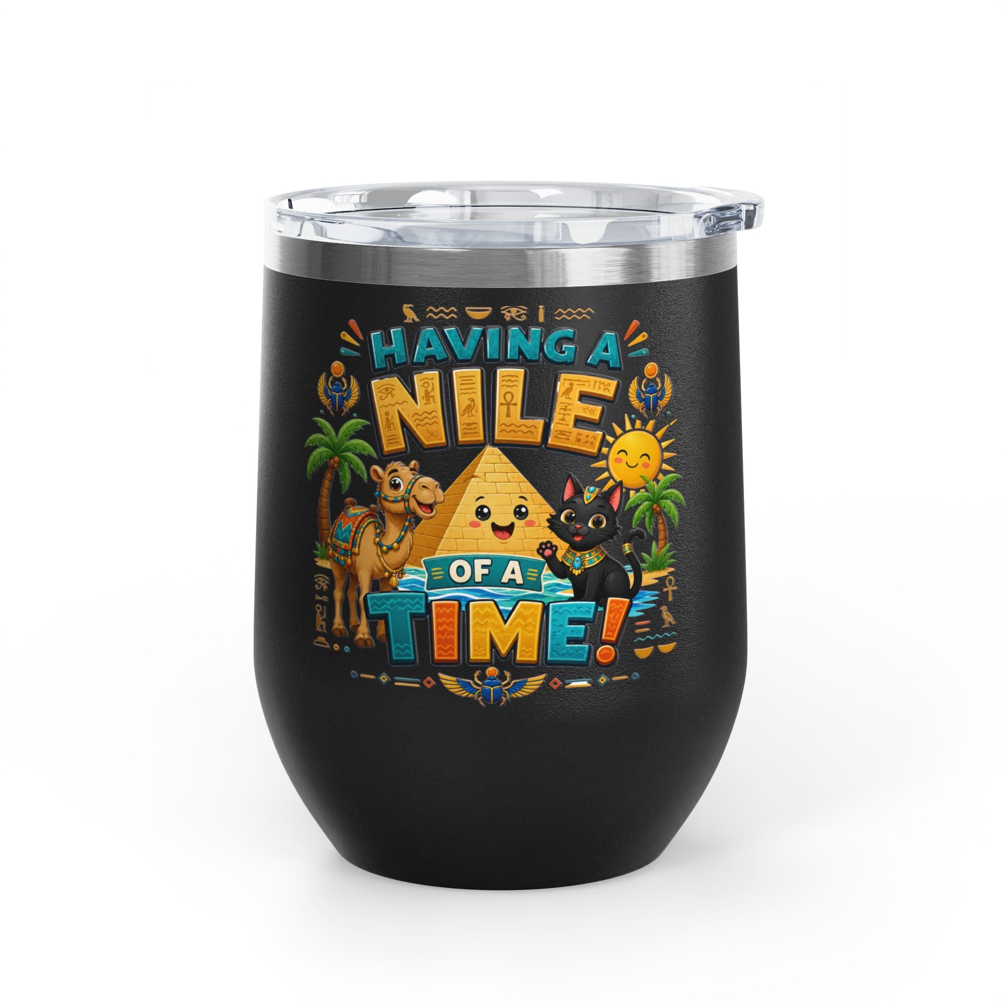 "Having a Nile of a Time" Cute Egyptian Pyramid Cat & Camel 12oz