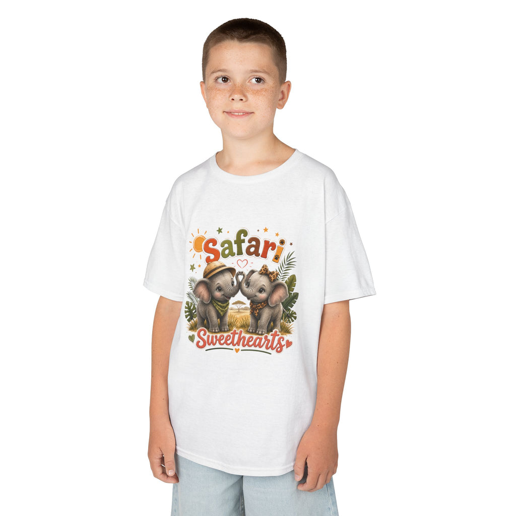 Kids Safari Sweethearts Tee — Cute Elephant Jungle Graphic T-Shirt
