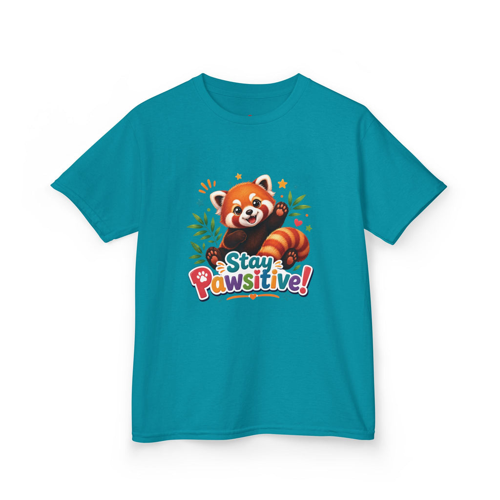 Stay Pawsitive Red Panda Kids Tee | Cute Animal Positive Message