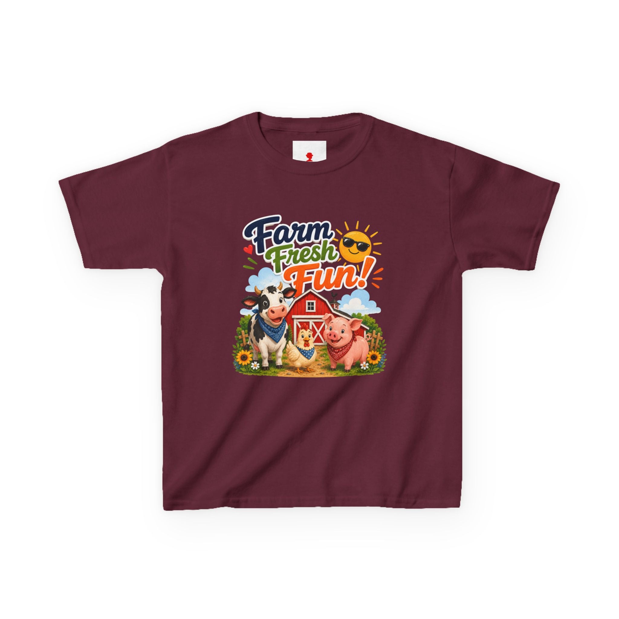 Kids Farm T-Shirt — "Farm Fresh Fun!" Cute Cow & Pig Toddler Tee