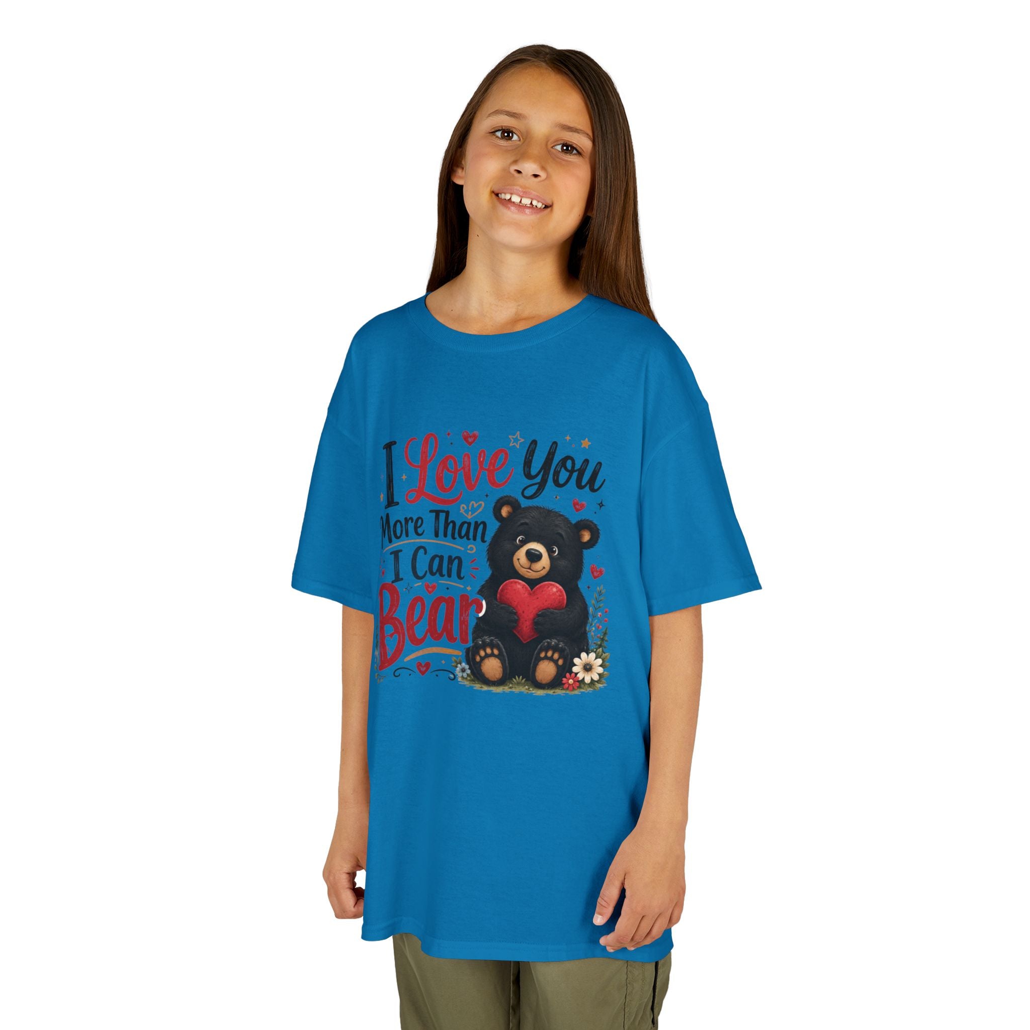 Kids T-Shirt - "I Love You More Than I Can Bear" Cute Bear Valentine Tee