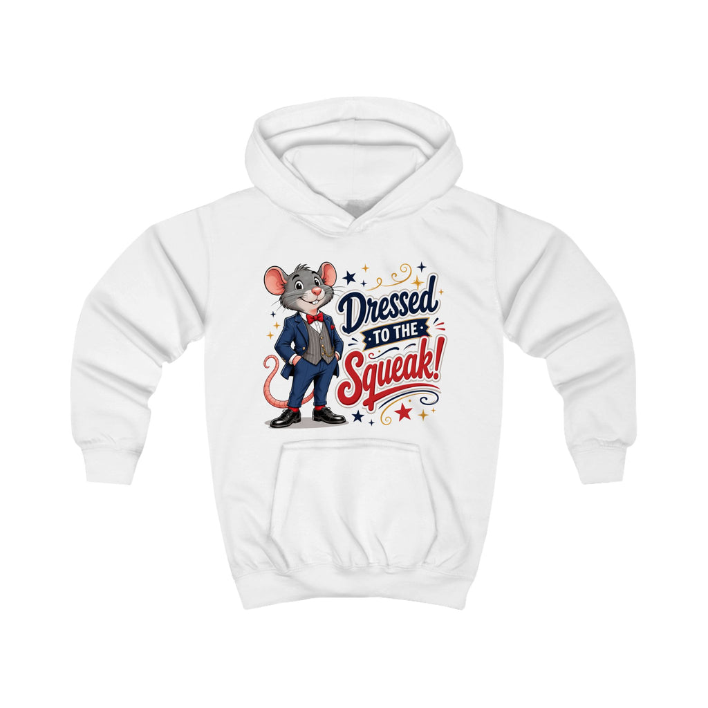 Kids Hoodie — "Dressed to the Squeak" Cartoon Mouse Pullover