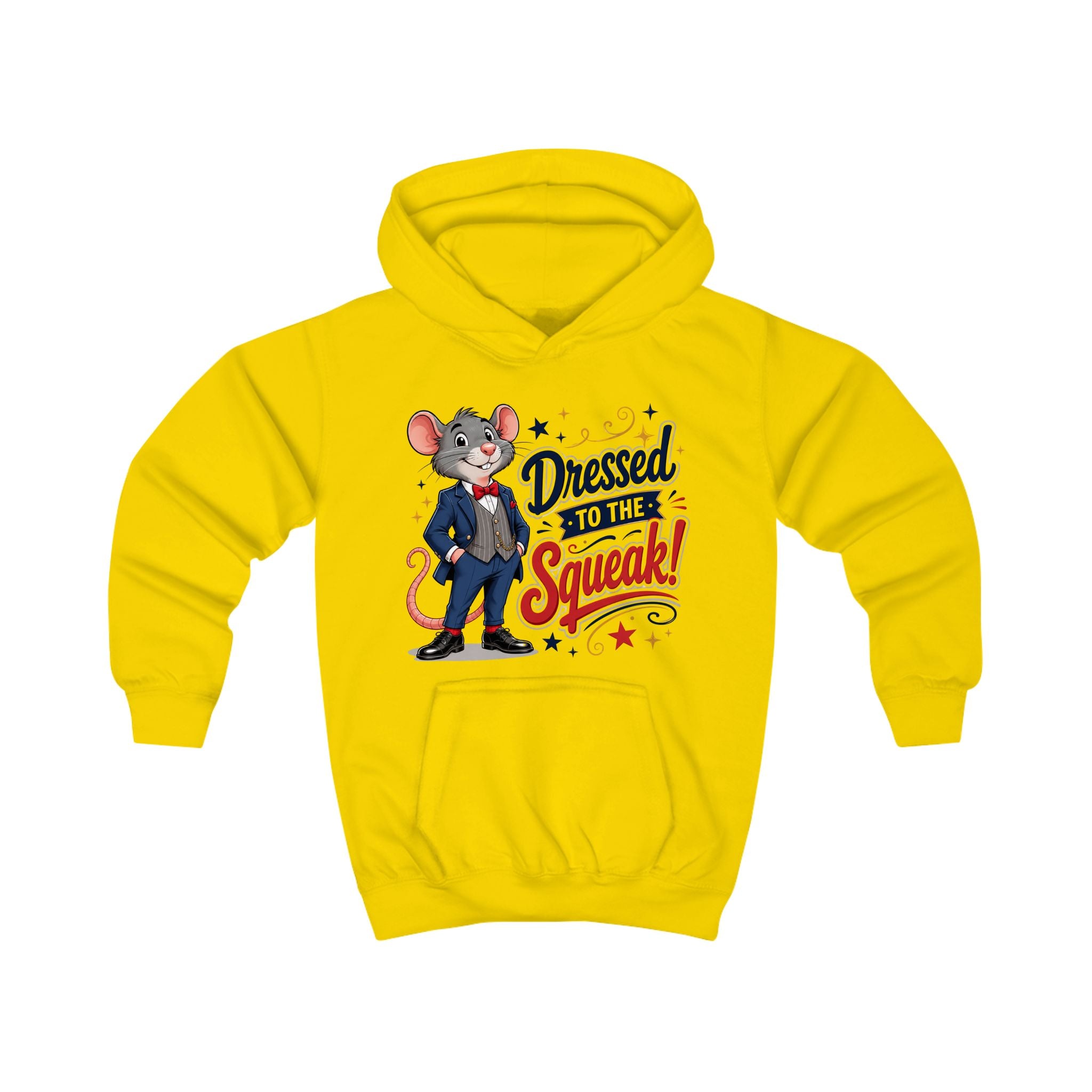 Kids Hoodie — "Dressed to the Squeak" Cartoon Mouse Pullover