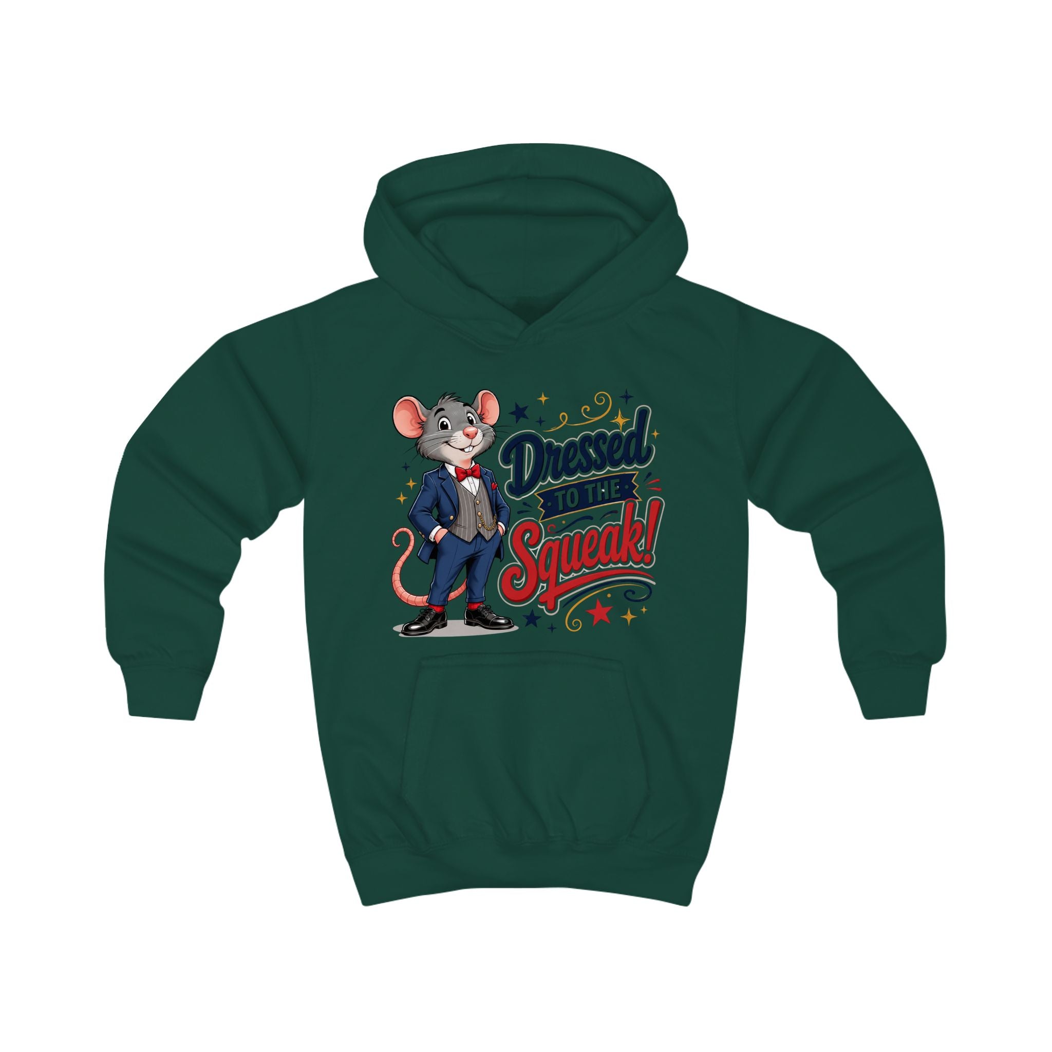 Kids Hoodie — "Dressed to the Squeak" Cartoon Mouse Pullover