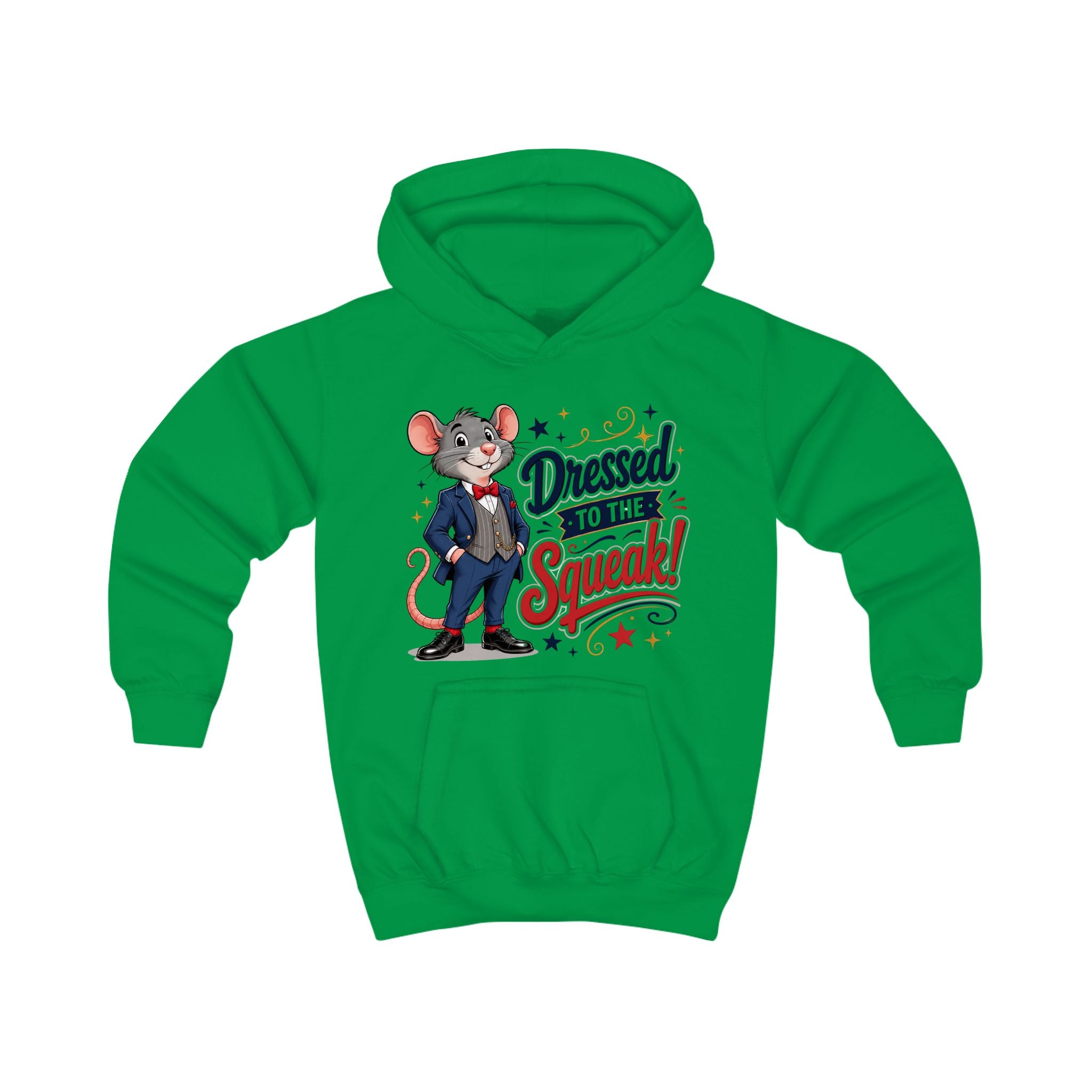 Kids Hoodie — "Dressed to the Squeak" Cartoon Mouse Pullover