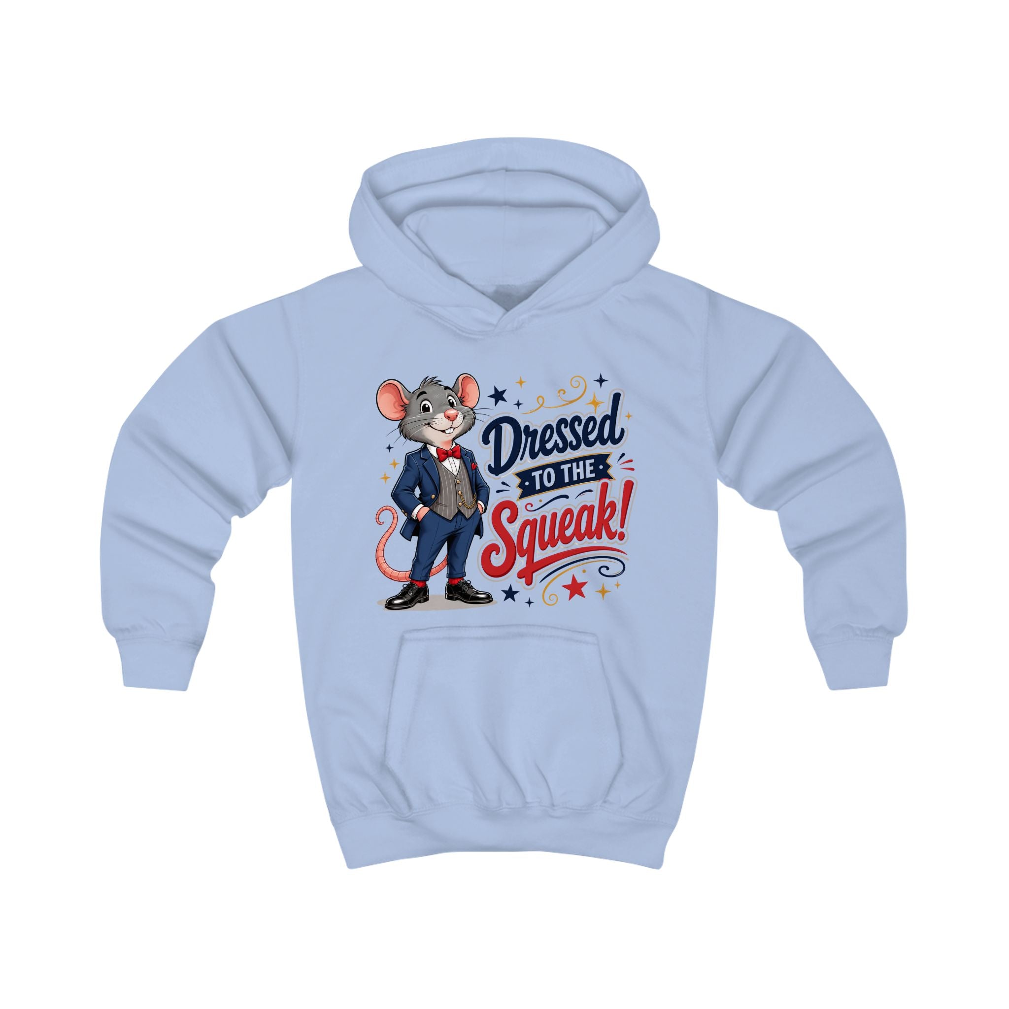 Kids Hoodie — "Dressed to the Squeak" Cartoon Mouse Pullover