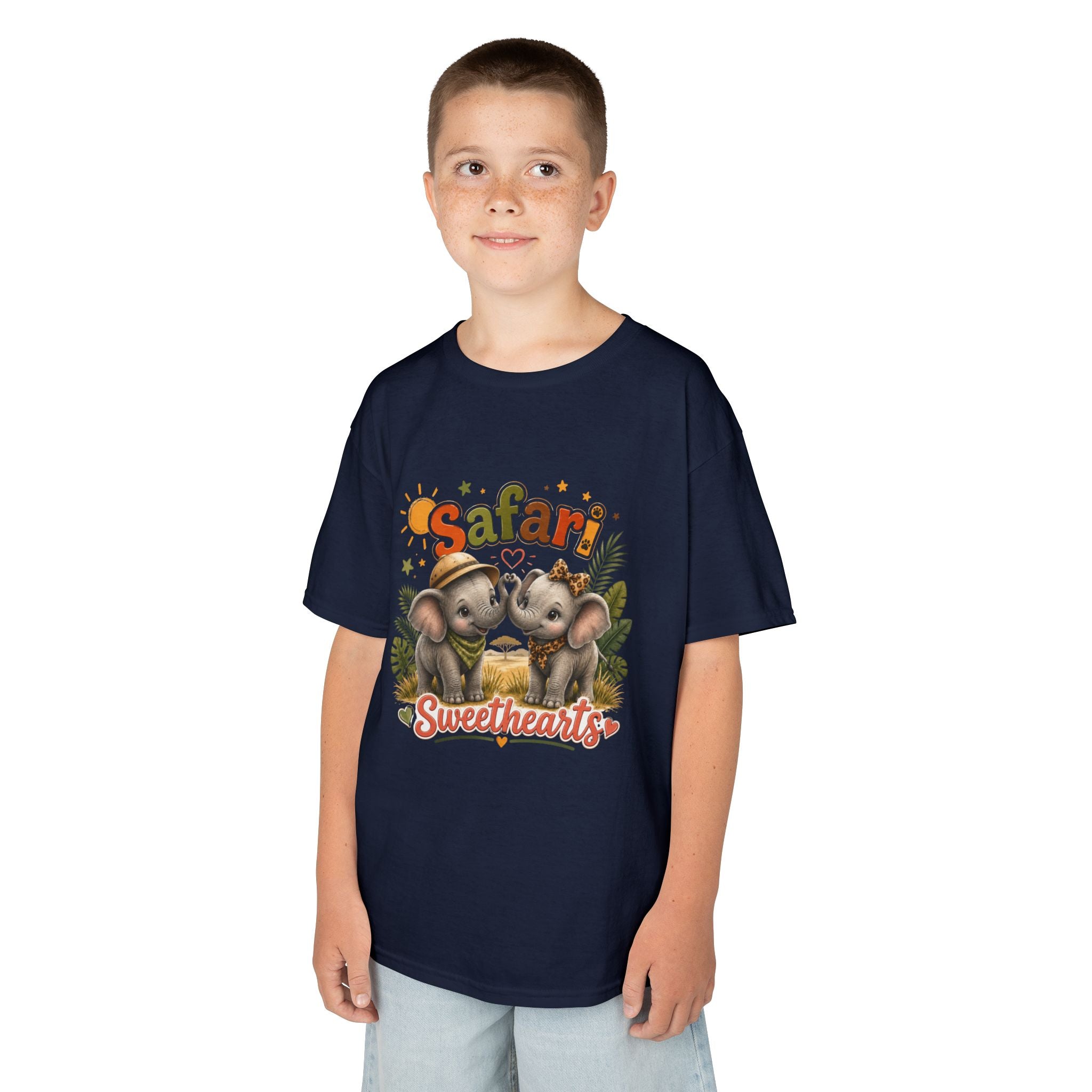 Kids Safari Sweethearts Tee — Cute Elephant Jungle Graphic T-Shirt