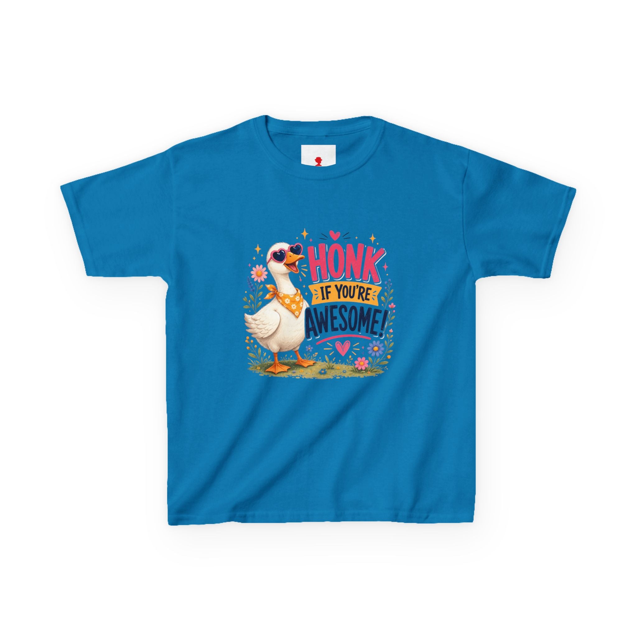 Kids Tee — "Honk If You're Awesome!" Cute Goose Graphic Shirt