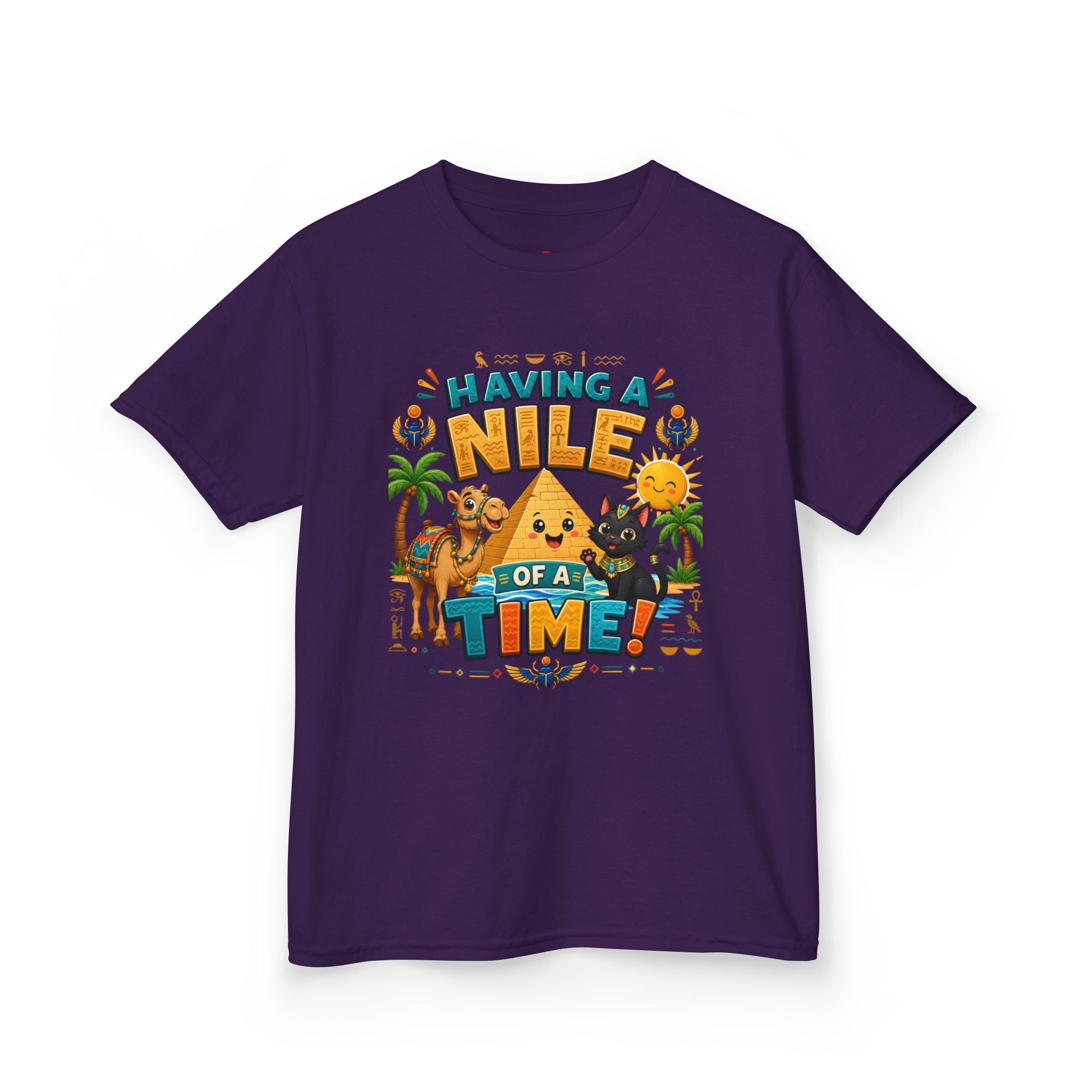 Having a Nile of a Time Kids Tee | Camel Pyramid Desert Cartoon