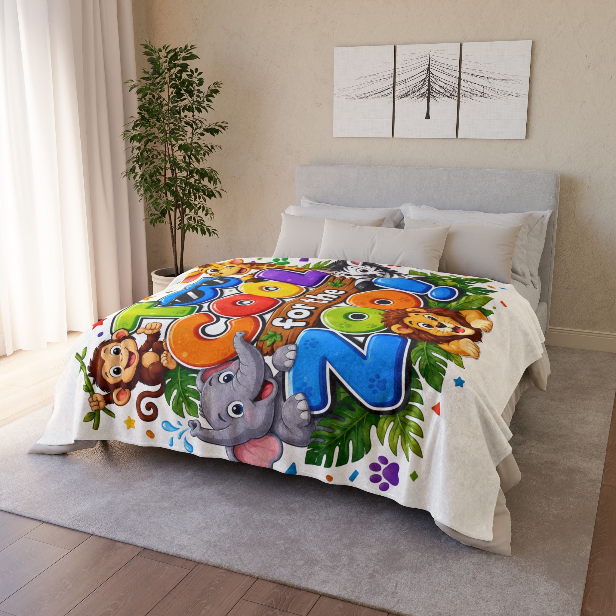 Too Cool for the Zoo! Kids Animal Print Blanket