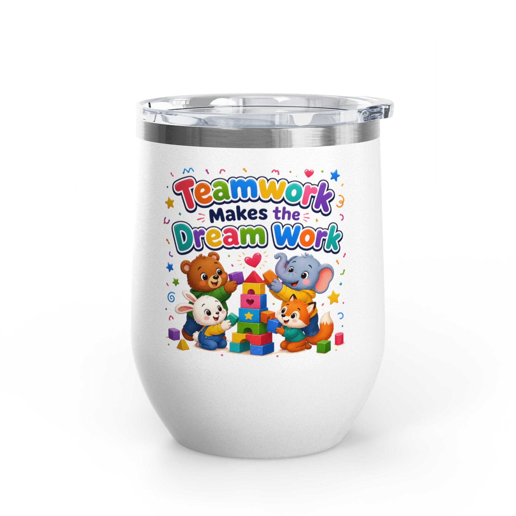 "Teamwork Makes the Dream Work" Kids Animal Stack 12oz