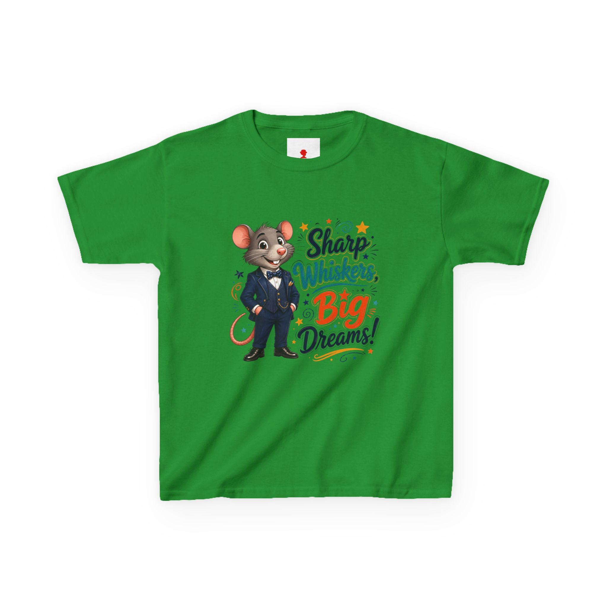 Kids Tee — "Sharp Whiskers, Big Dreams" Mouse Graphic