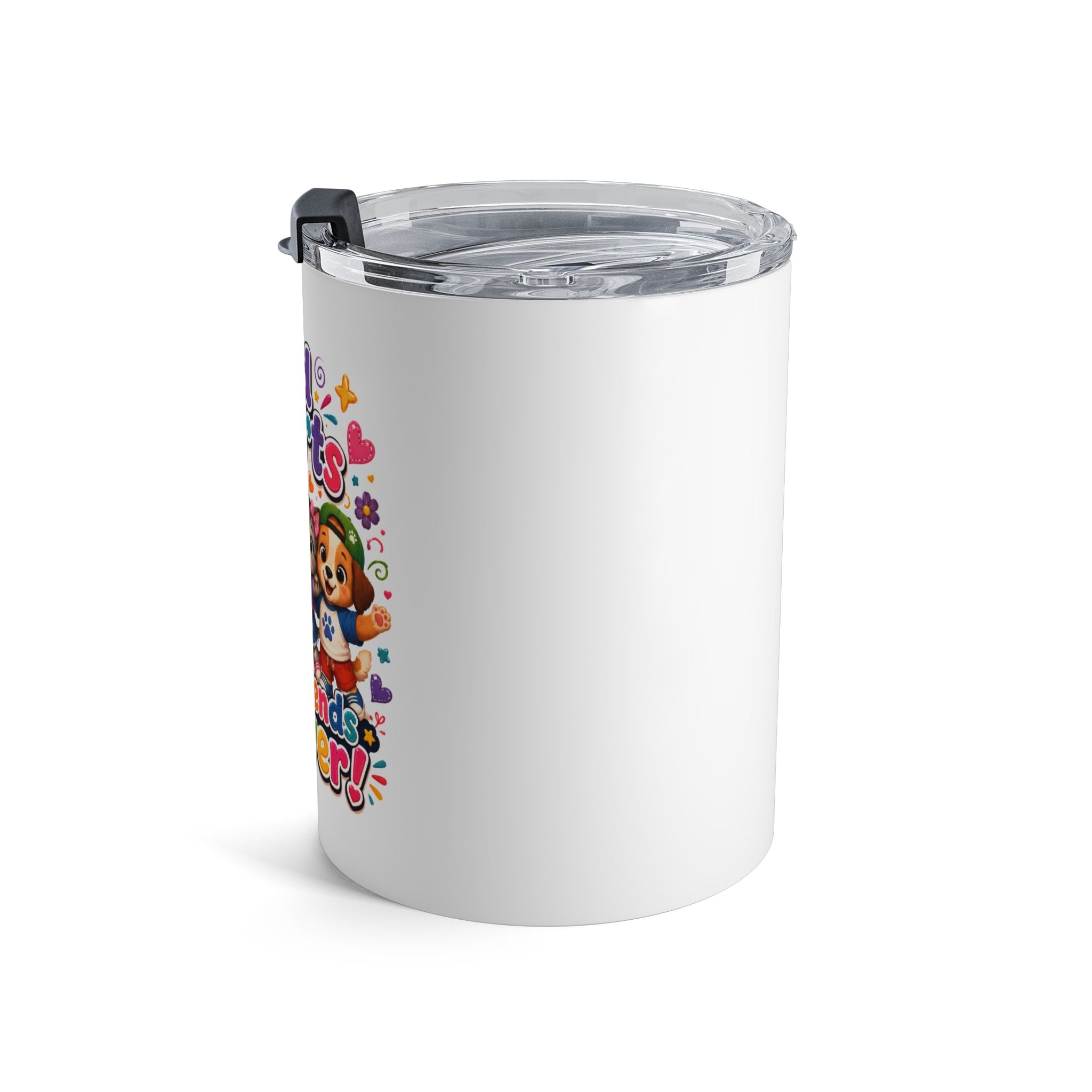 10oz Tumbler - "Kind Hearts Best Friends Forever" Cute Cartoon Animal Travel Mug