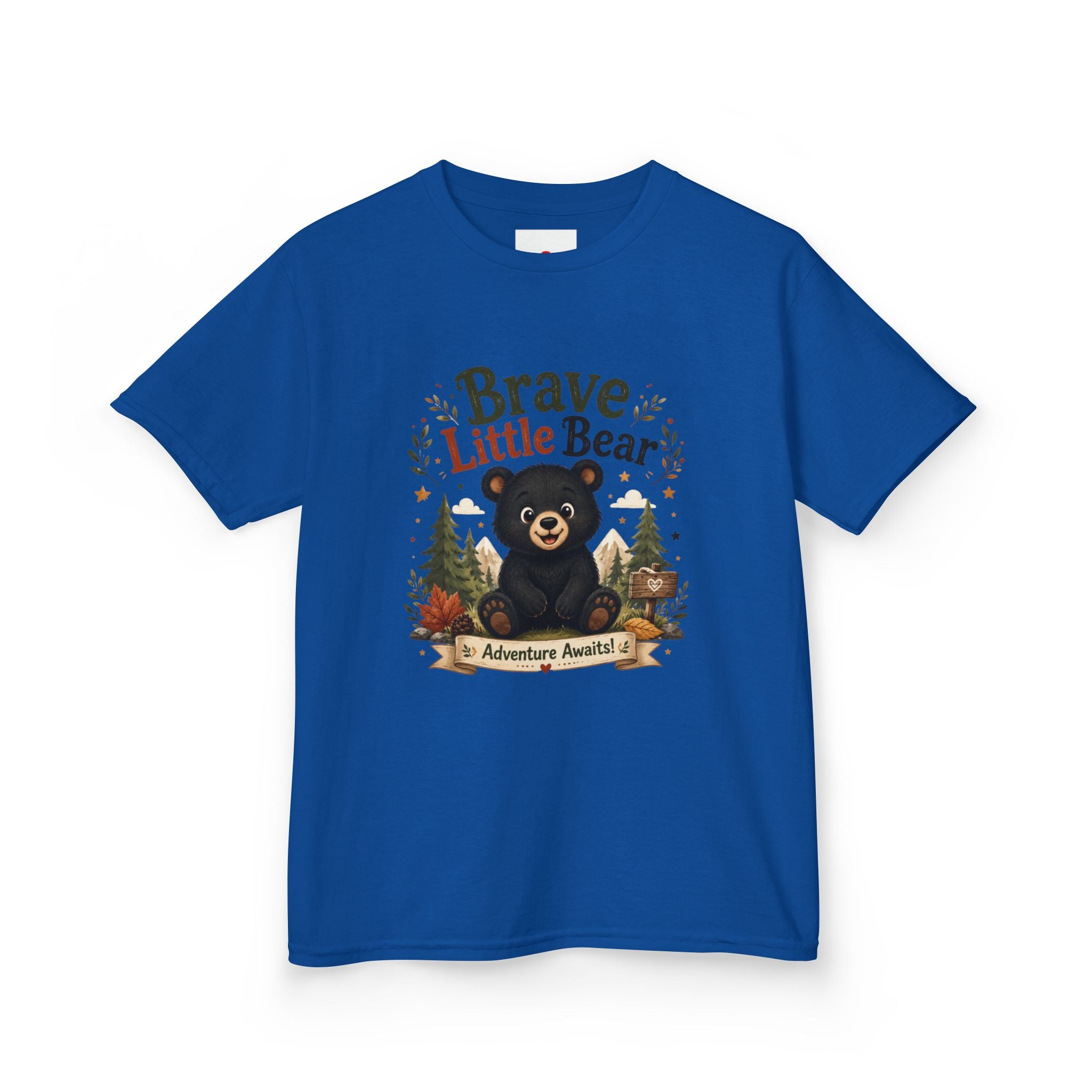 Kids Tee — "Brave Little Bear" Adventure Graphic Shirt