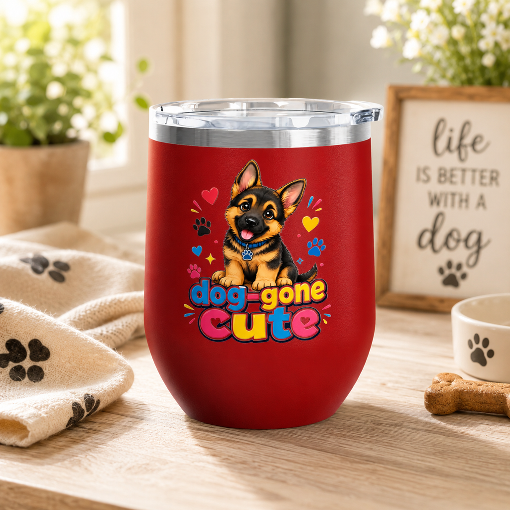 "Dog-Gone Cute" German Shepherd 12oz Insulated Cup