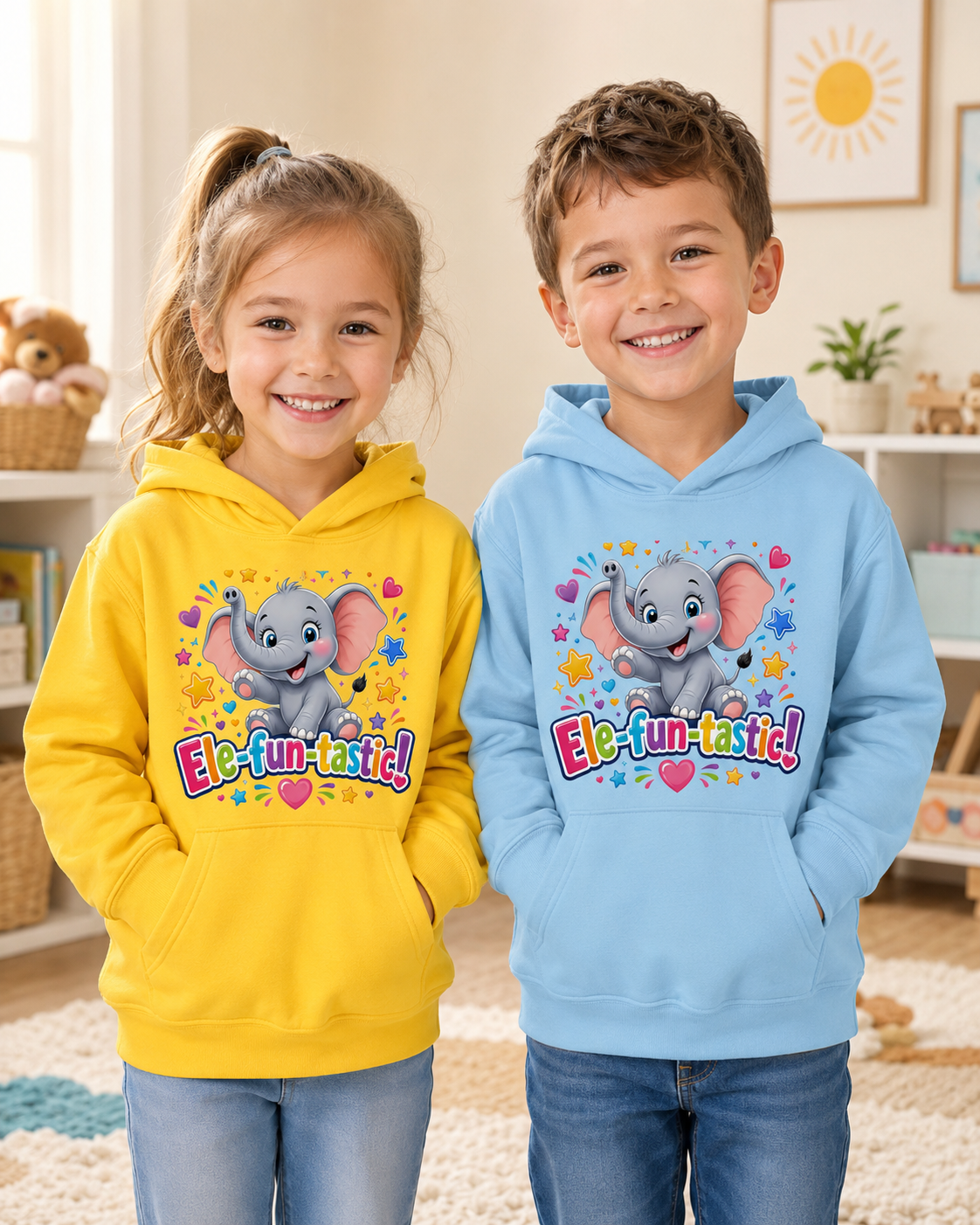Ele-fun-tastic! Cute Elephant Kids Hoodie — Colorful Toddler Pullover
