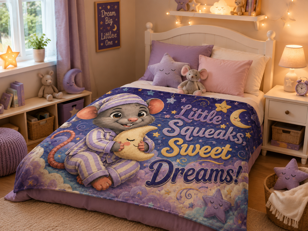 Baby Mouse 'Little Squeaks, Sweet Dreams' Plush Blanket