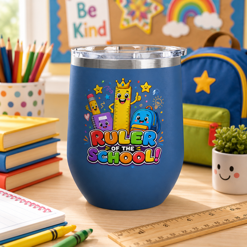"Ruler of the School" Cute Teacher Gift, 12oz Insulated Cup