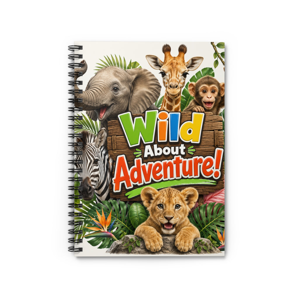 Wild About Adventure! Spiral Notebook — Jungle Animal Kids Journal (Ruled)