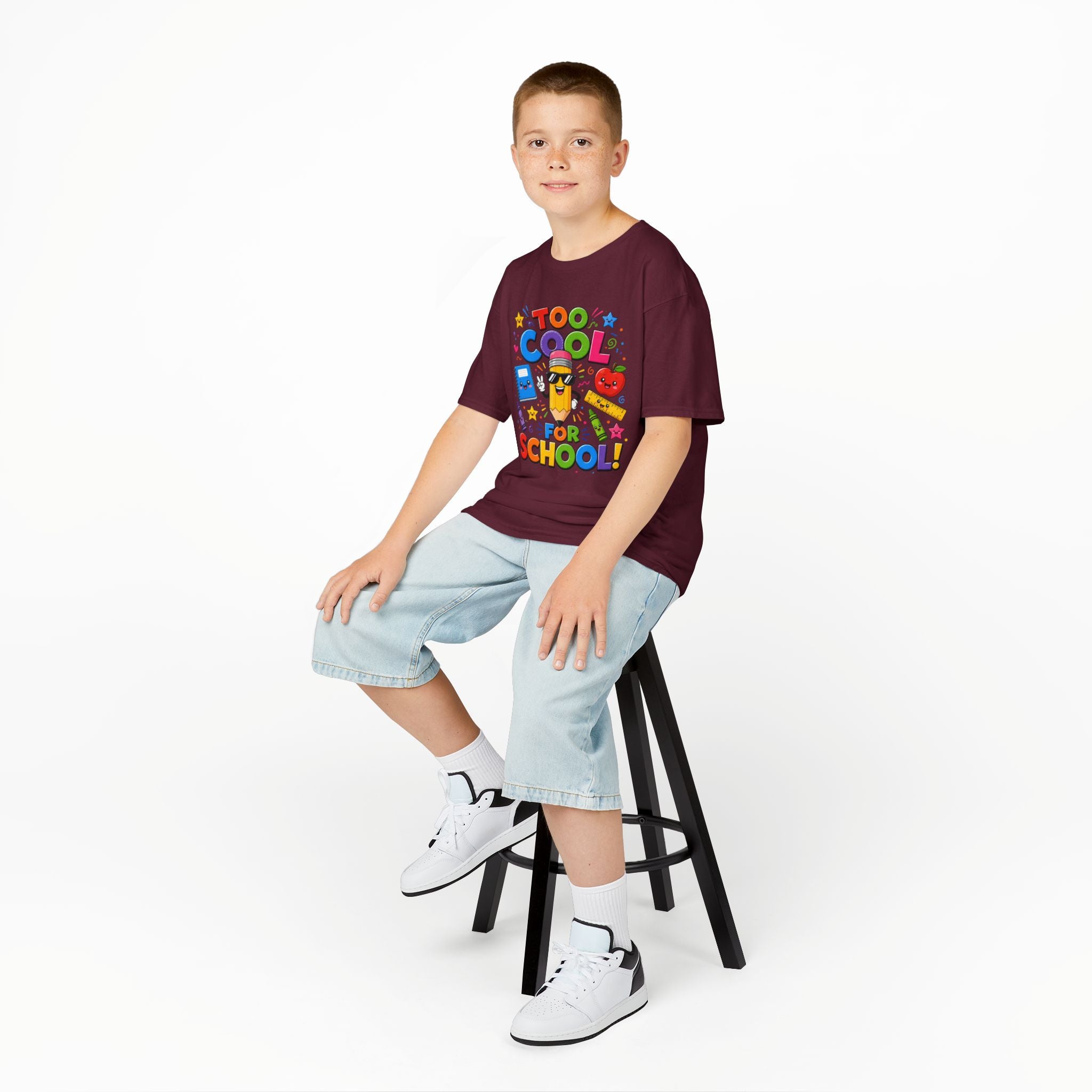 Too Cool For School Kids Tee | Cute Pencil School Supplies Back to School