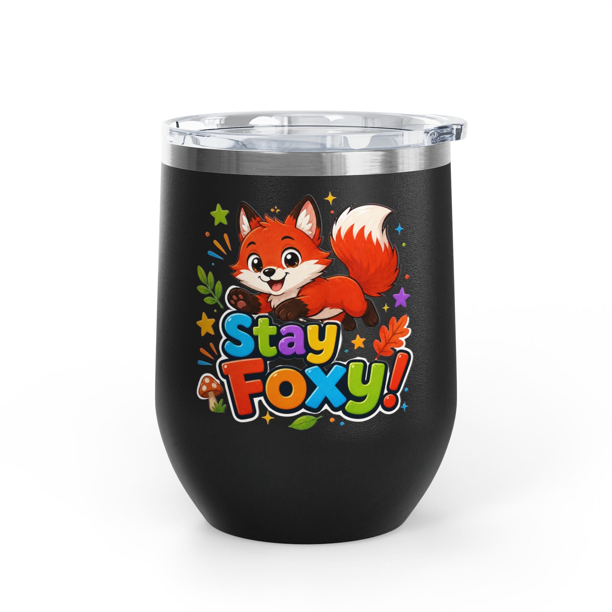 Stay Foxy 12oz Tumbler — Cute Fox Insulated Cup