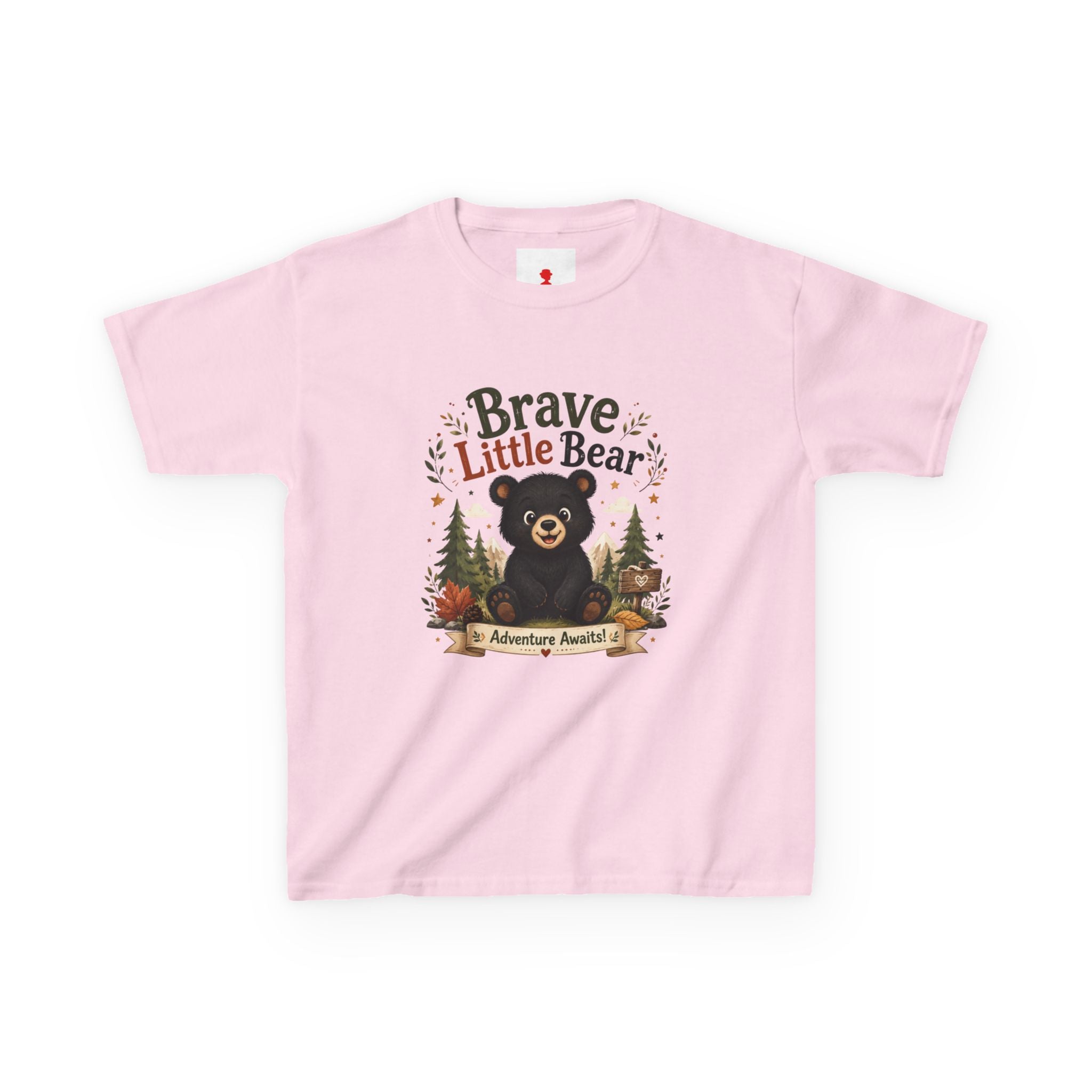 Kids Tee — "Brave Little Bear" Adventure Graphic Shirt