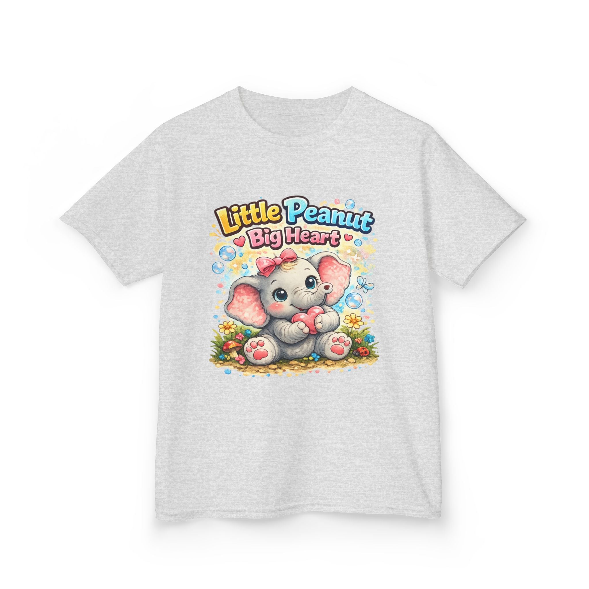 Kids Tee — "Little Peanut Big Heart" Cute Baby Elephant Shirt for Toddlers
