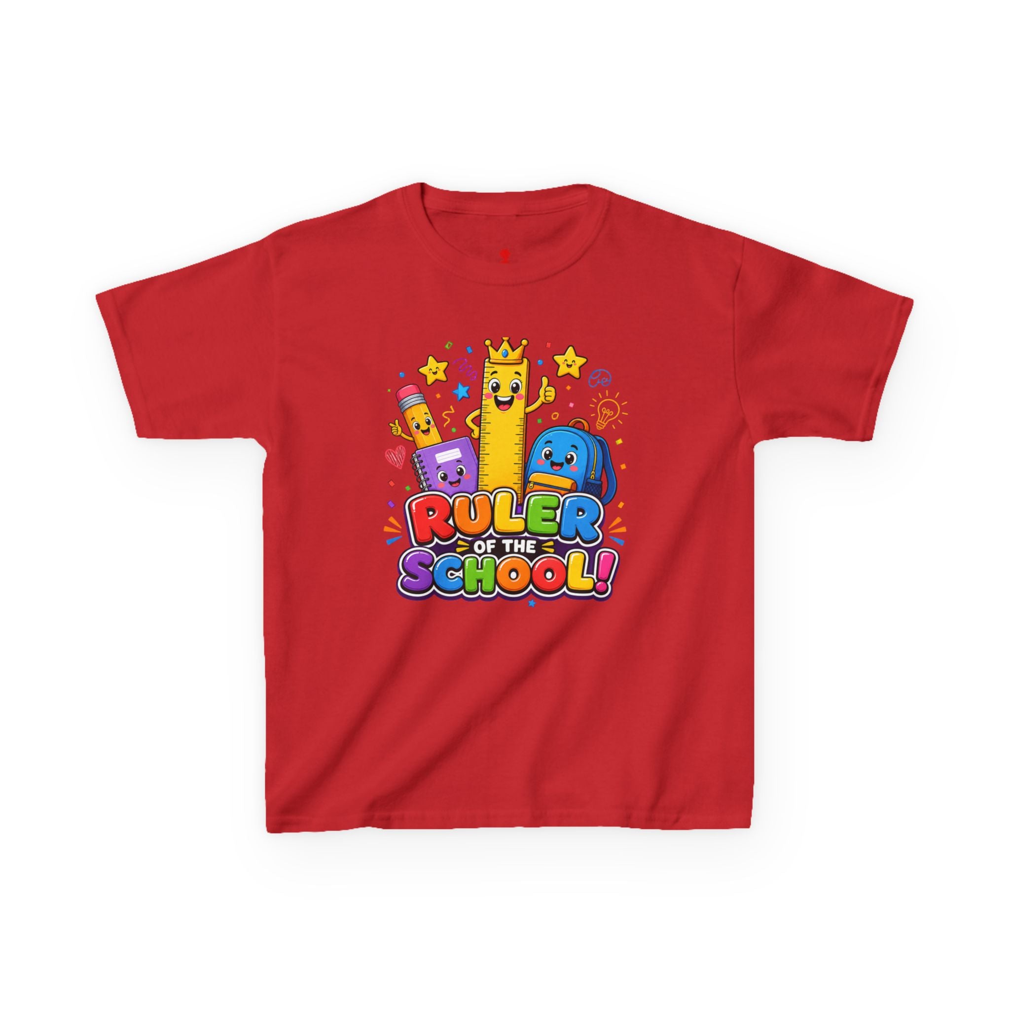 Ruler of the School kids T-Shirt | Cute School Supplies Graphic