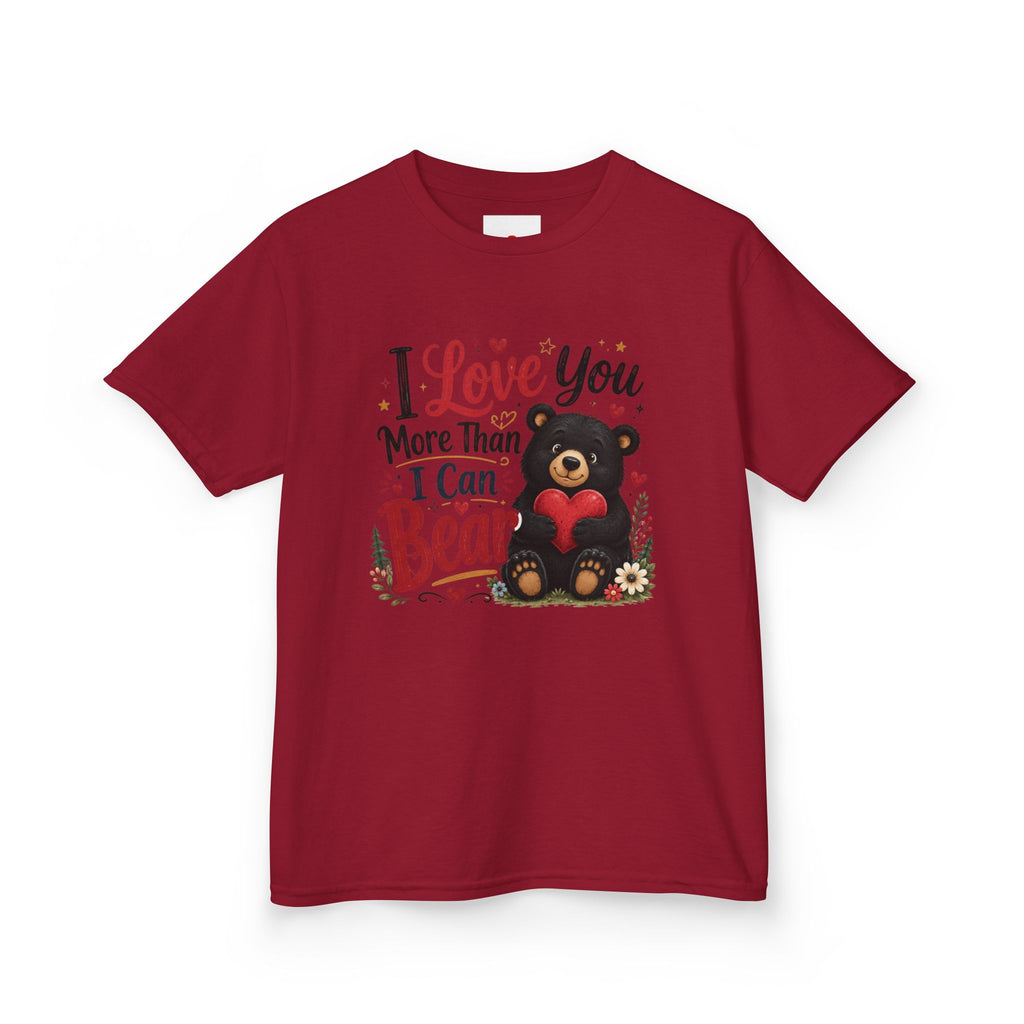 Kids T-Shirt - "I Love You More Than I Can Bear" Cute Bear Valentine Tee