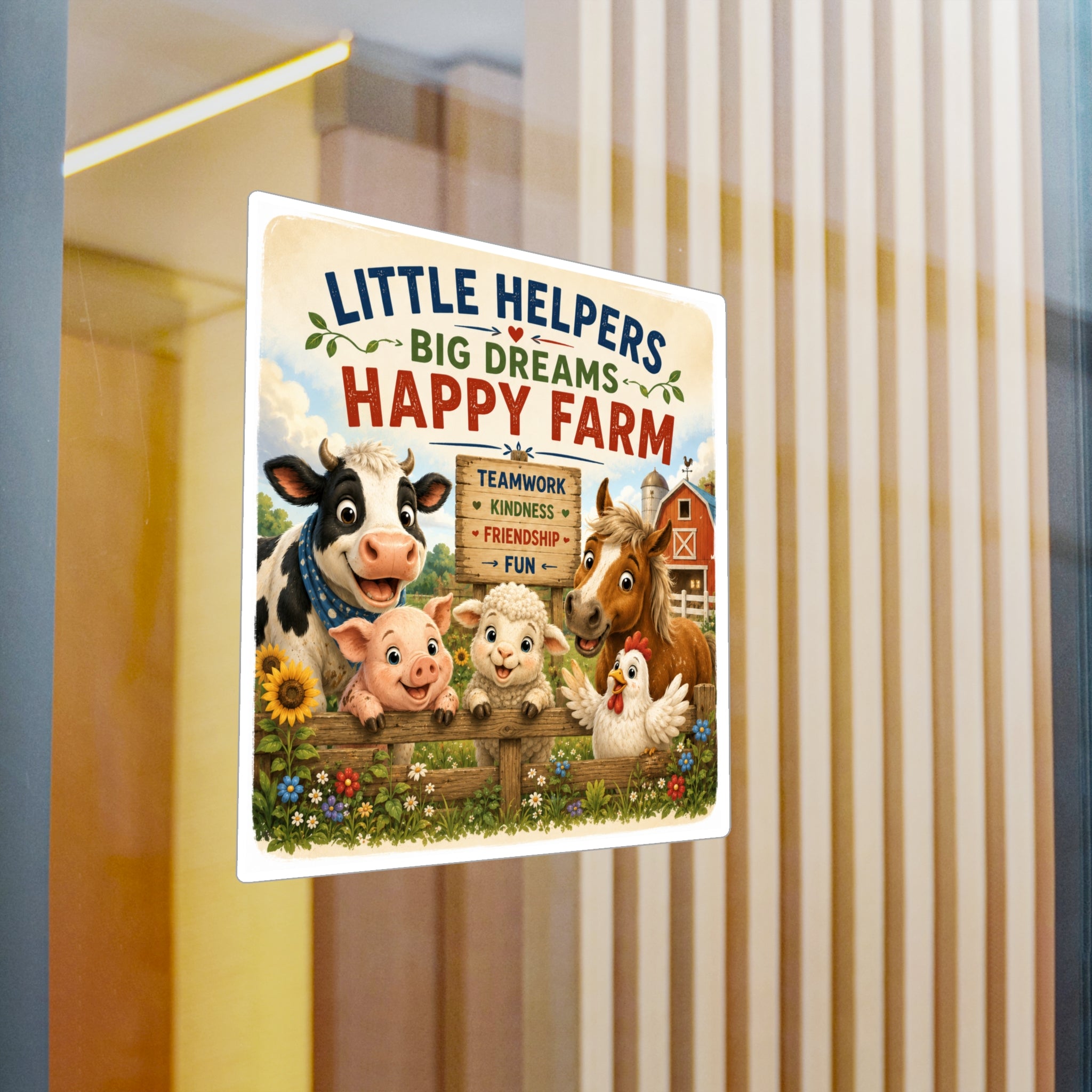 Happy Farm 'Little Helpers, Big Dreams' Vinyl Sticker